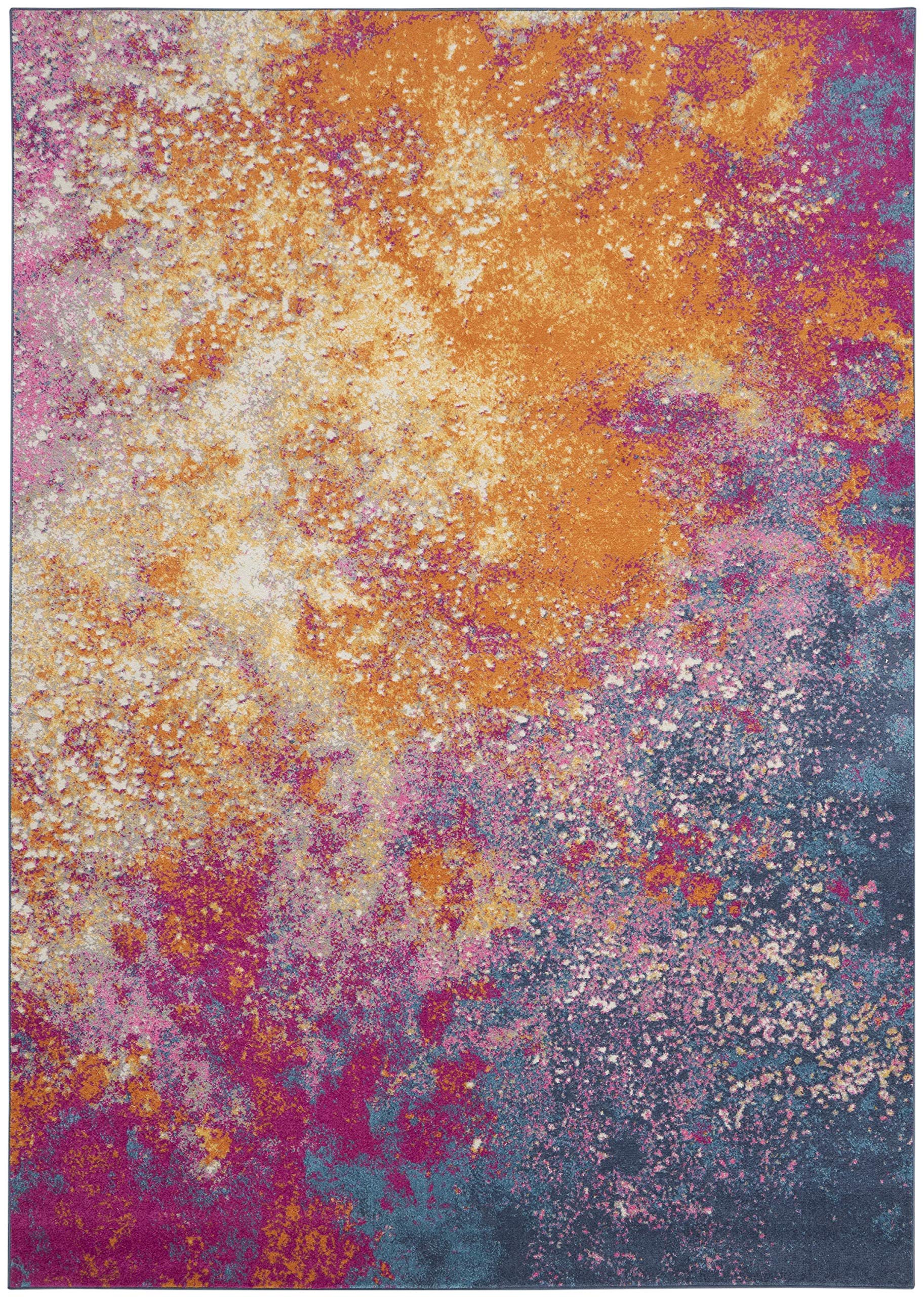 Nourison Passion Sunburst 10' x 14' Modern Abstract Area Rug - Easy Cleaning, Non-Shedding - Perfect for Bedroom, Living Room, Dining Room & Kitchen Decor