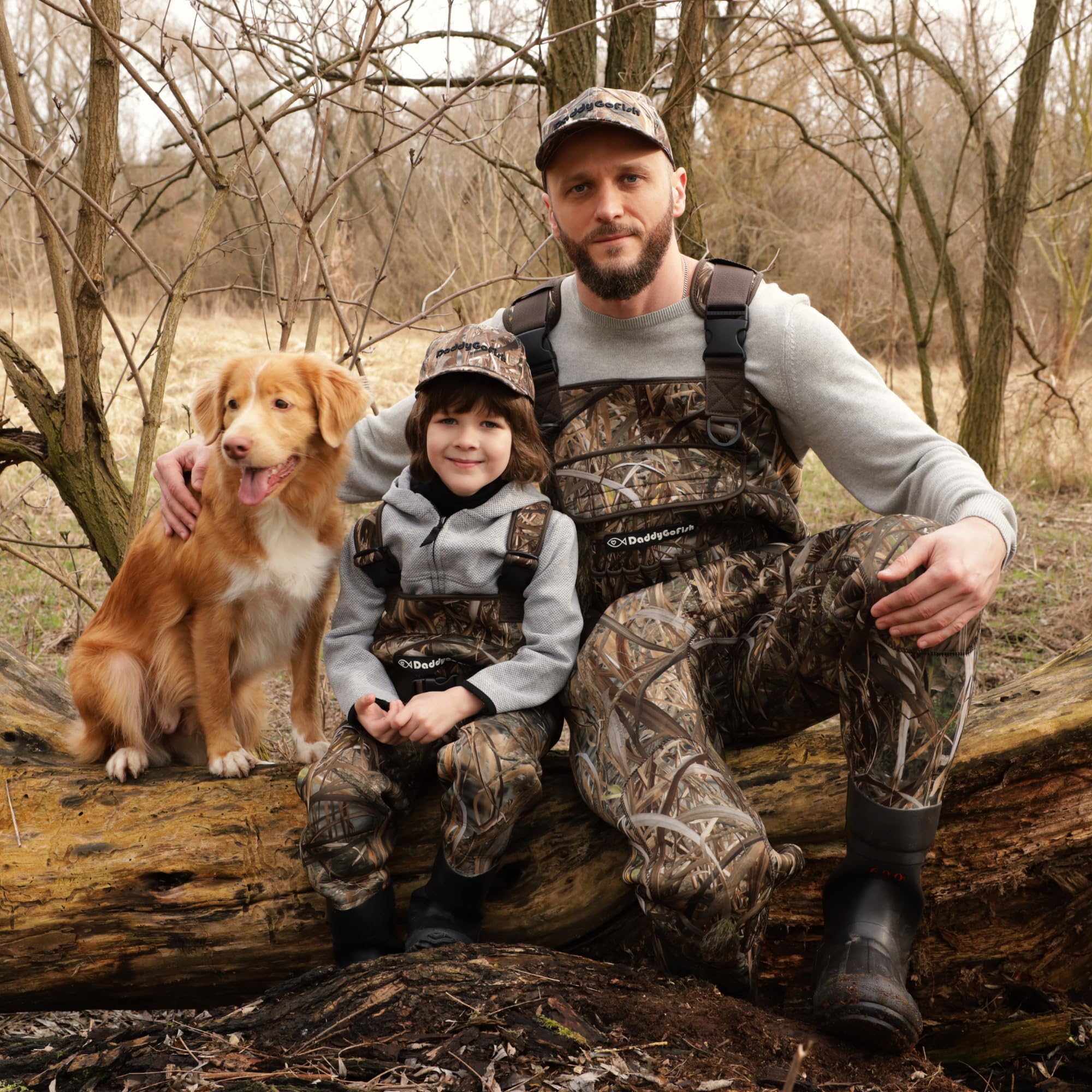 DaddyGoFish Neoprene Chest Waders for Men, Women & Kids - Bootfoot Fishing & Hunting Waders with Camo Cap & Hanger - Perfect for Fly Fishing, Duck Hunting & Outdoor Adventures