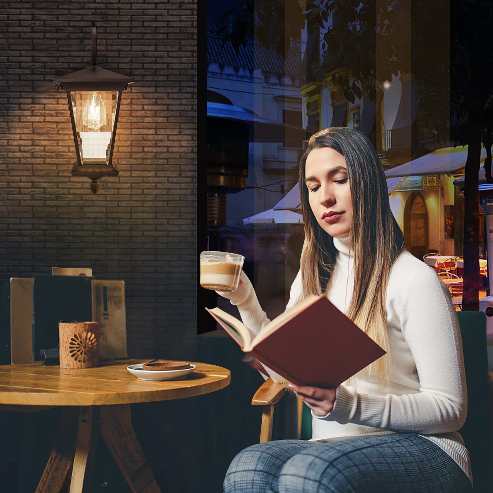 Outdoor Wall Lights with Dusk to Dawn Sensor, LED Bulb, Christmas & Garden Decor, Simple Style E26 Wall Sconce - Automatic On/Off for Balcony, Courtyard, Cafe, Aisle | Perfect for Patio, Pathway & Outdoor Entertaining Areas