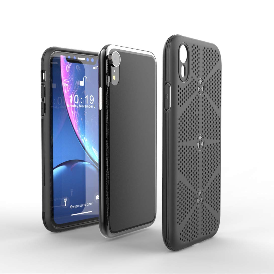iPhone XR Cooling Phone Case - TPU Protective Cover with Heat Dissipation for iPhone XR 6.1 Inch (2018) - Breathable Shockproof Case in Black | Perfect for Gaming, Outdoor Activities & Hot Weather Use