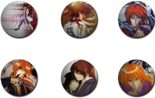 Rurouni Kenshin Anime Pin Set - 6 Pack 1.25