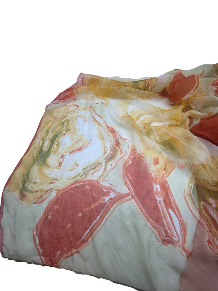Authentic Chanel Silk Floral Print Scarf - Luxury Designer Fashion Accessory for Women | Perfect for Elegant Outfits, Special Occasions & Gift Giving