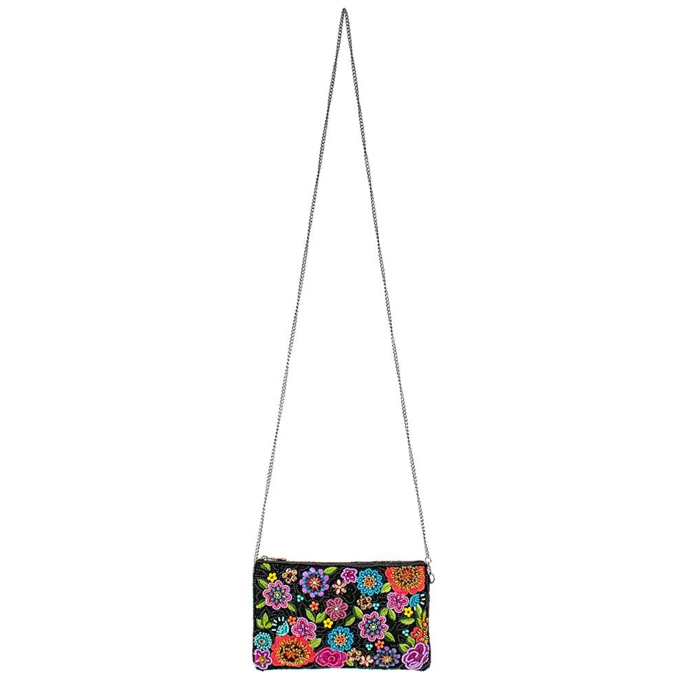 Mary Frances So Sweet Beaded Floral Crossbody Phone Bag for Women - Stylish Multi-Color Beaded Purse with Adjustable Strap, Perfect for Parties, Weddings & Everyday Use