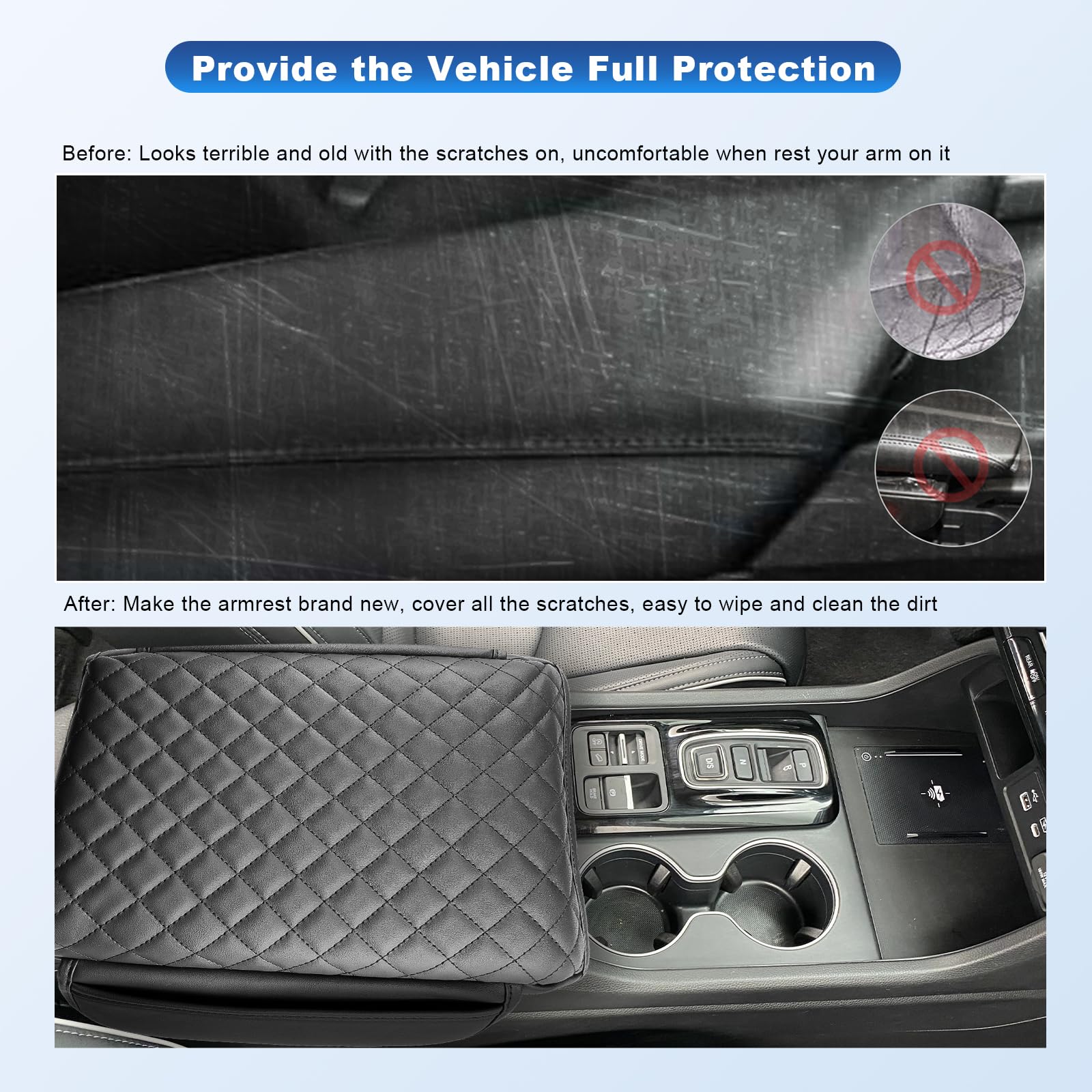 2023-2025 Honda Pilot Center Console Cover | Fits 2023-2025 Pilot, 2024-2025 Ridgeline & 2024-2026 Passport | Premium Armrest Cushion Pad | Comfort Upgrade for Long Drives & Daily Commutes