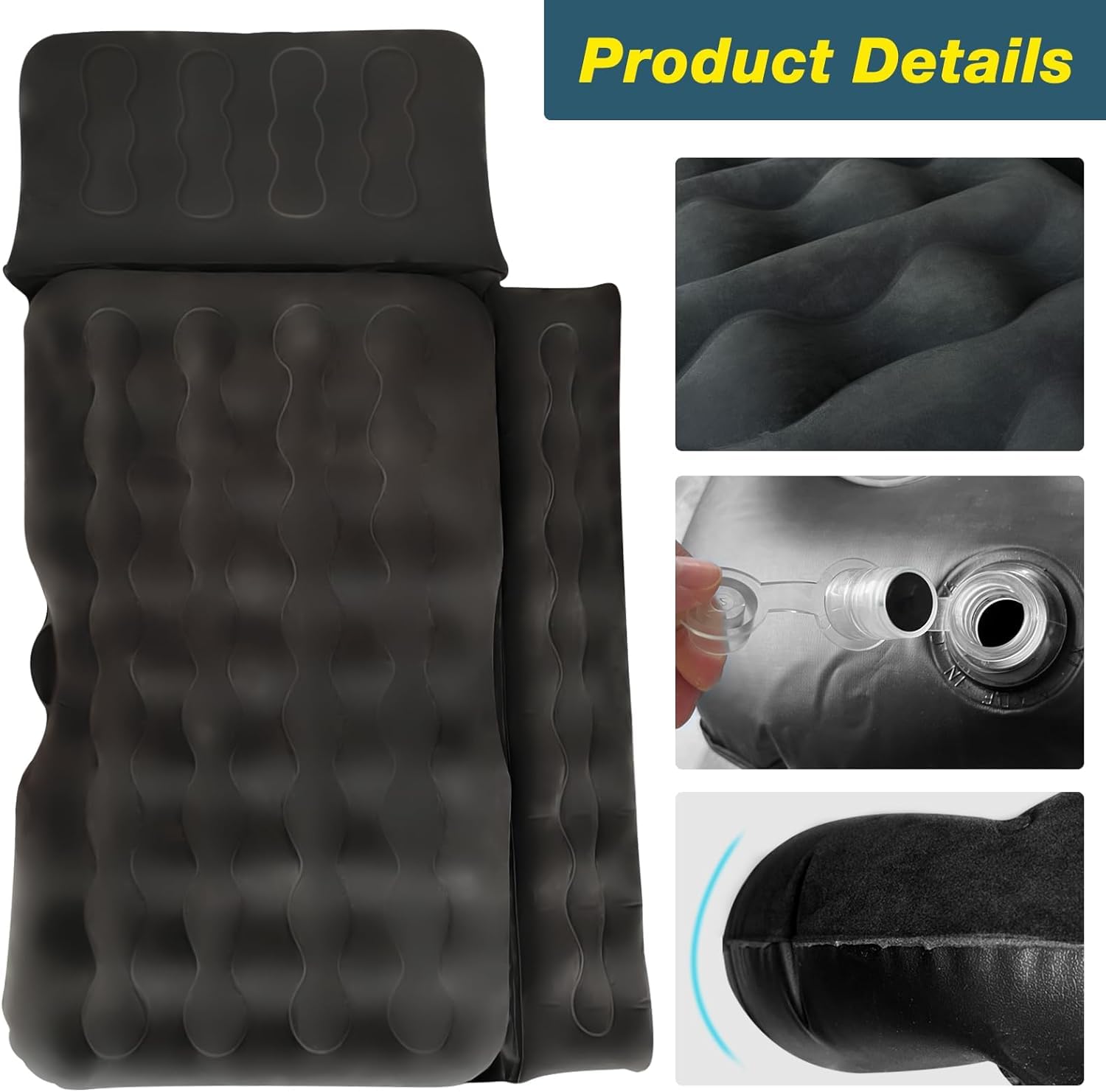 Portable SUV Air Mattress for Camping - Foldable Car Back Seat Mattress for Sedan, SUV & Truck | Full Size Inflatable Sleeping Pad for Road Trips & Outdoor Adventures