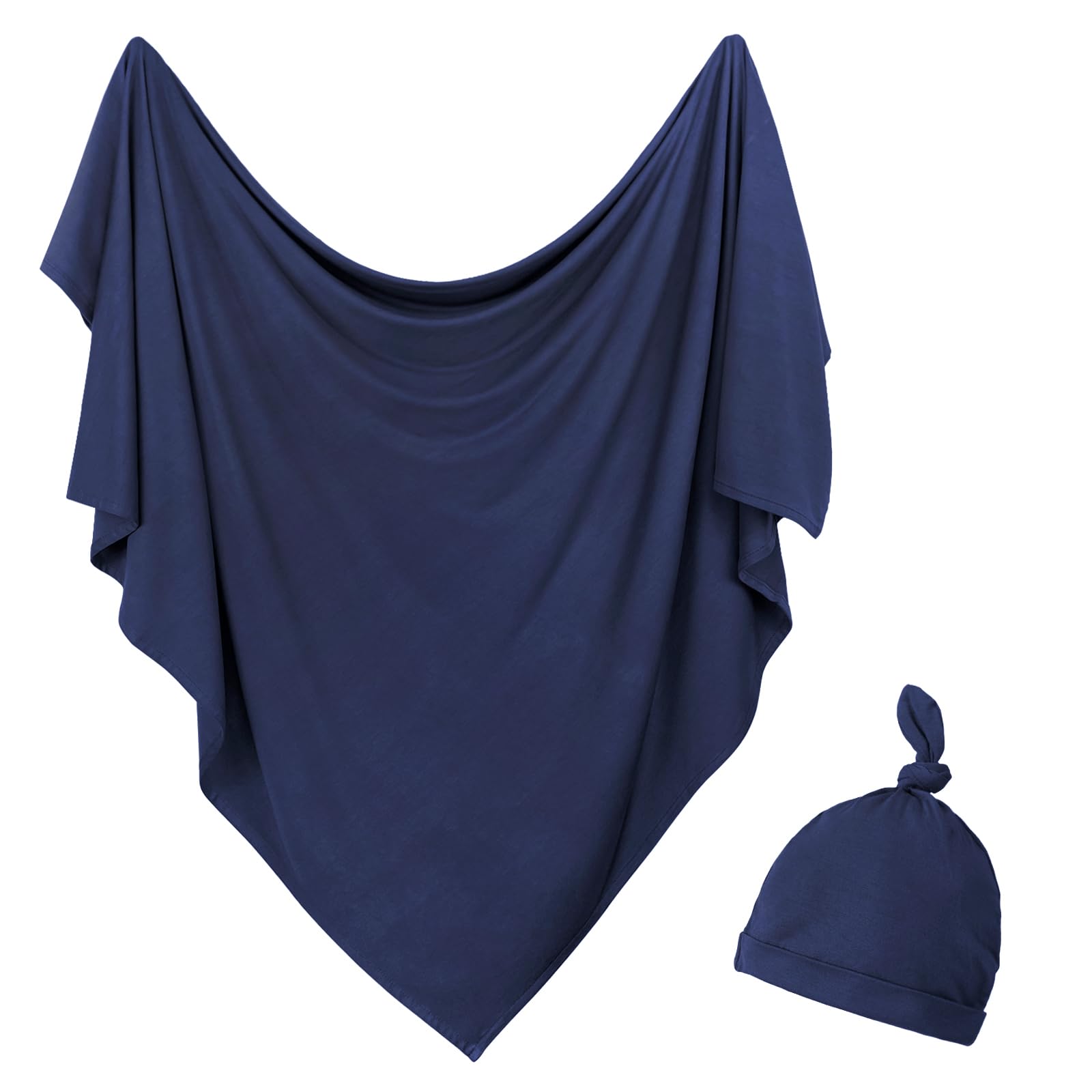 Soft Newborn Swaddle Blanket with Matching Hat Set - 35