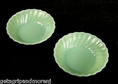ANCHOR HOCKING 5 x 1.5 Inch Jadeite Mint Green Bowls Set of 2 - Vintage Kitchenware for Salads, Desserts & Serving - Excellent Condition
