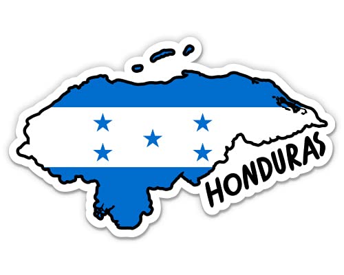 Honduras Map with Flag Vinyl Sticker Decal - Waterproof, Durable 3
