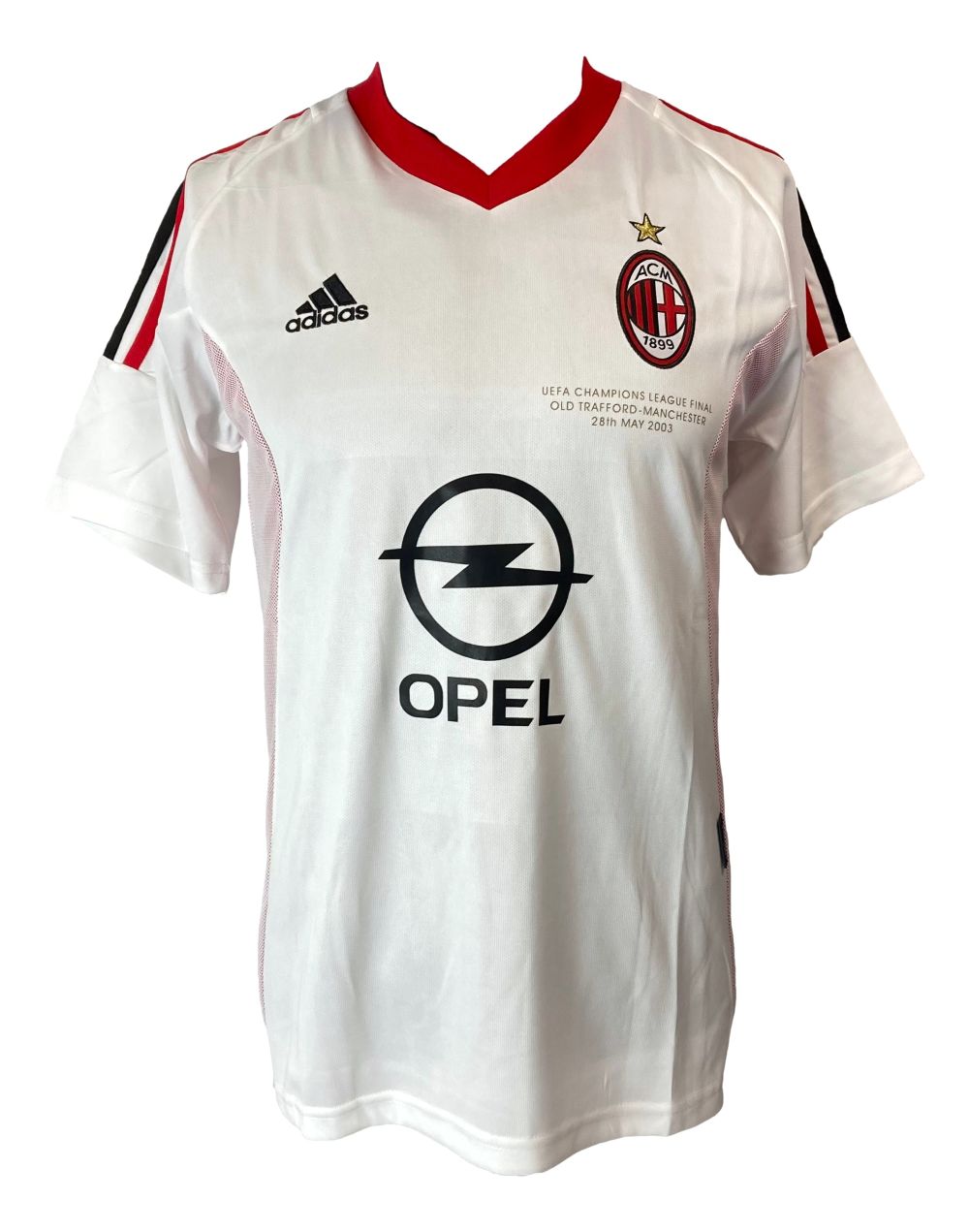 Paolo Maldini Autographed AC Milan 2003 Champions League Adidas Soccer Jersey - Authentic Signed Football Shirt for Collectors & Fans - Perfect for Memorabilia Displays & Sports Gifts
