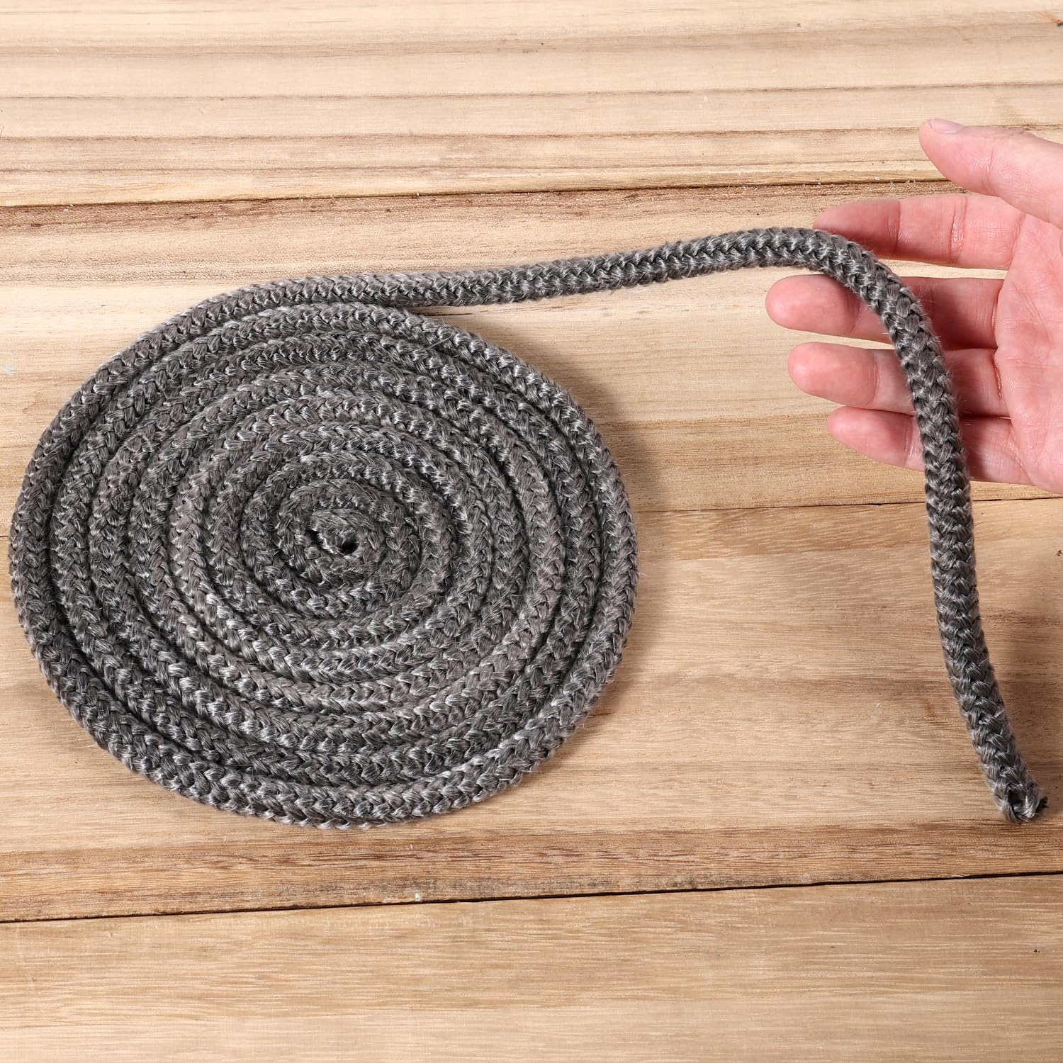 High-Temperature Fireplace Seal Rope - 6.56Ft x 0.31Inch Fiberglass Gasket Replacement for Wood Stove & Fireplace Doors (Gray) - Perfect for Wood Burning Stoves, Fireplace Insulation & Door Sealing