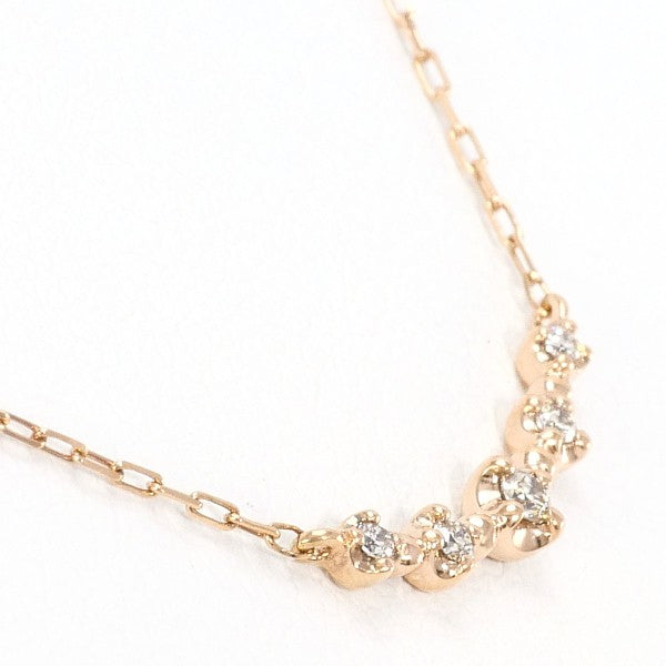 4℃ K10 Pink Gold Diamond Necklace for Women - Elegant 18K Rose Gold Pendant Jewelry Gift for Anniversary, Valentine's Day & Special Occasions