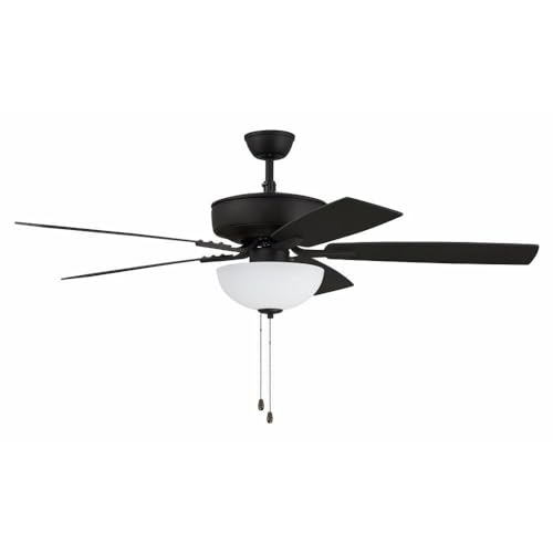 Craftmade P211ESP5-52ESPWLN 52-Inch Indoor Ceiling Fan with LED Light Kit, 5 Reversible Espresso/Walnut Blades, Pull Chain Control - Perfect for Living Room, Bedroom, and Office Spaces