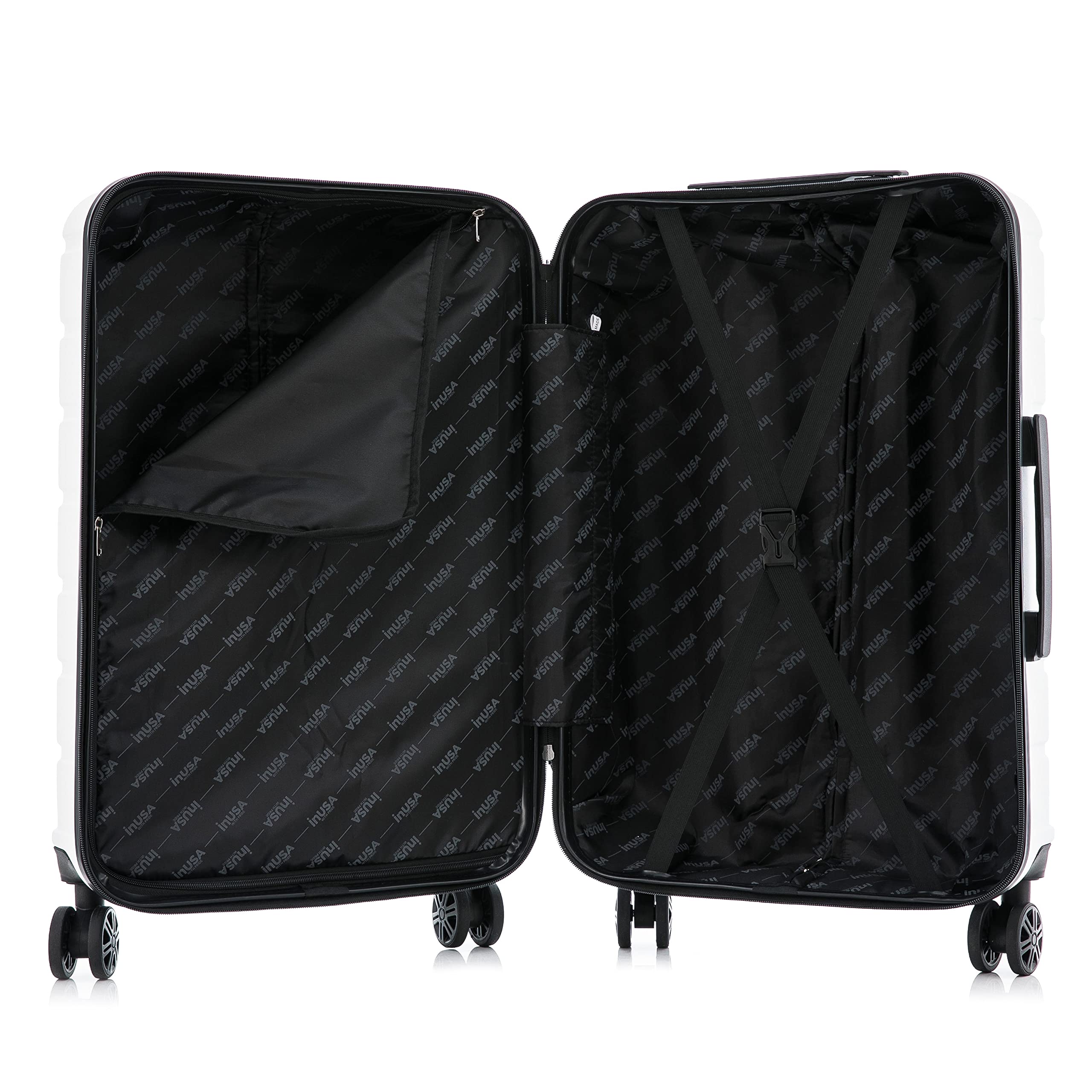 InUSA TREND 3-Piece Hardshell Luggage Set with 360° Spinner Wheels - Durable Lightweight Suitcase for Travel (20in, 24in, 28in, White) - Perfect for Business Trips, Family Vacations & International Travel