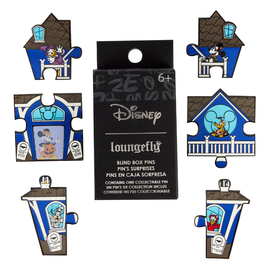 Loungefly Disney Mickey and Friends Haunted House Mystery Blind Box Pin - Collectible Disney Pins for Theme Park Fans & Pin Traders