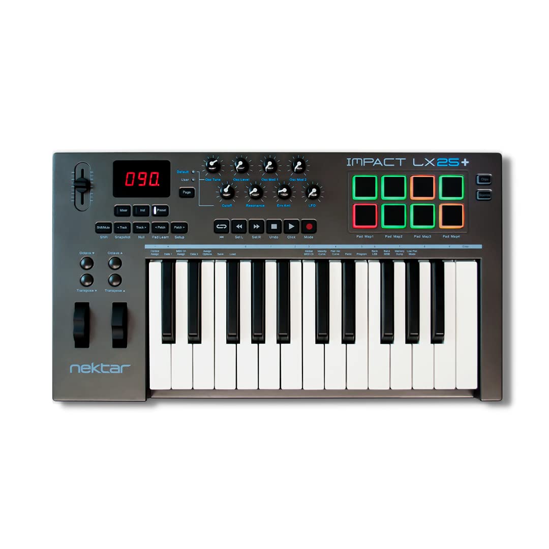 Nektar Impact LX25 Plus 25-Key USB MIDI Keyboard Controller - Compact Music Production Controller for Home Studio, Recording & Live Performance