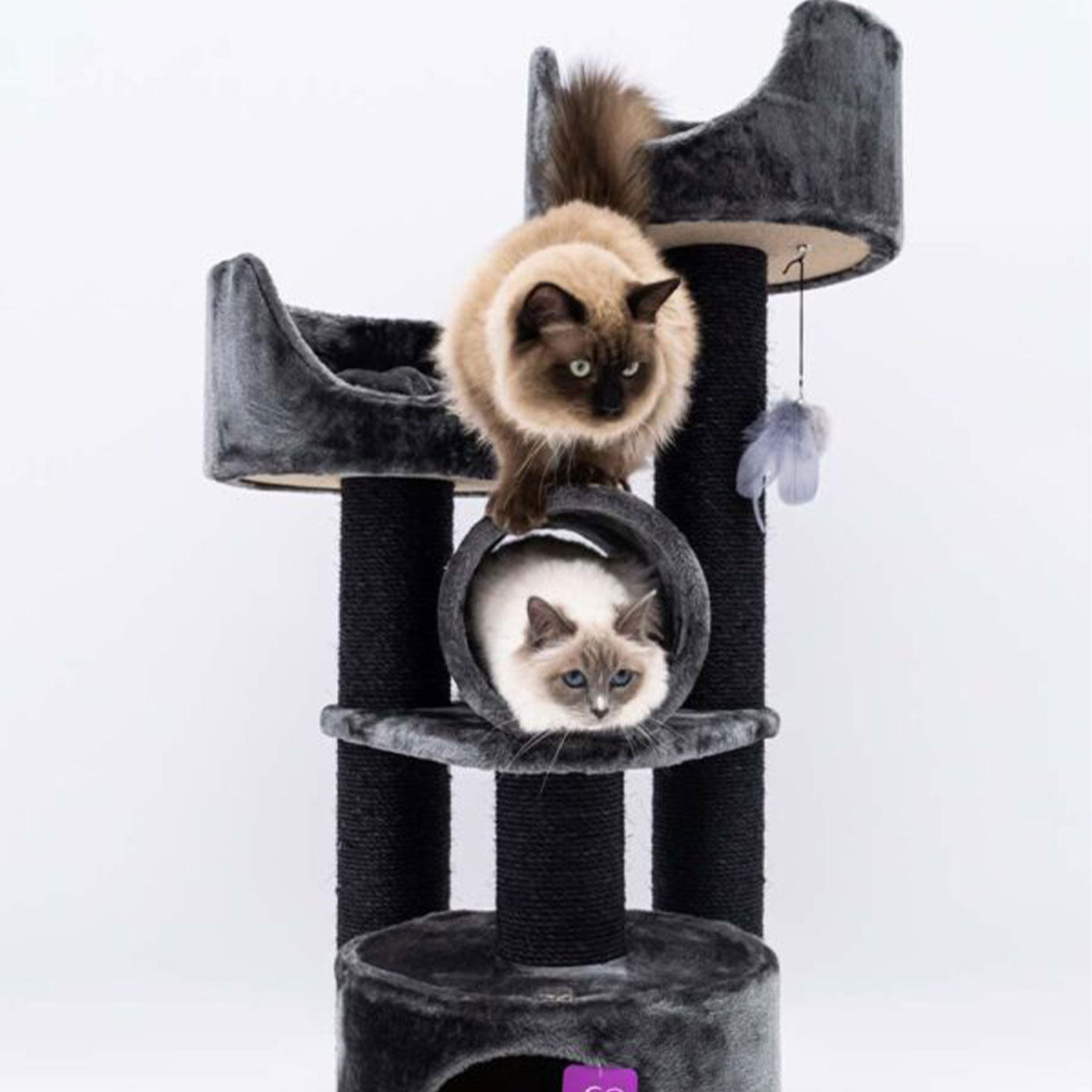 Kings & Queens Victoria 125cm Cat Tree - Premium Tall Cat Tower with Scratching Posts & Perches for Indoor Cats - Perfect for Play, Rest & Climbing in Home or Apartment