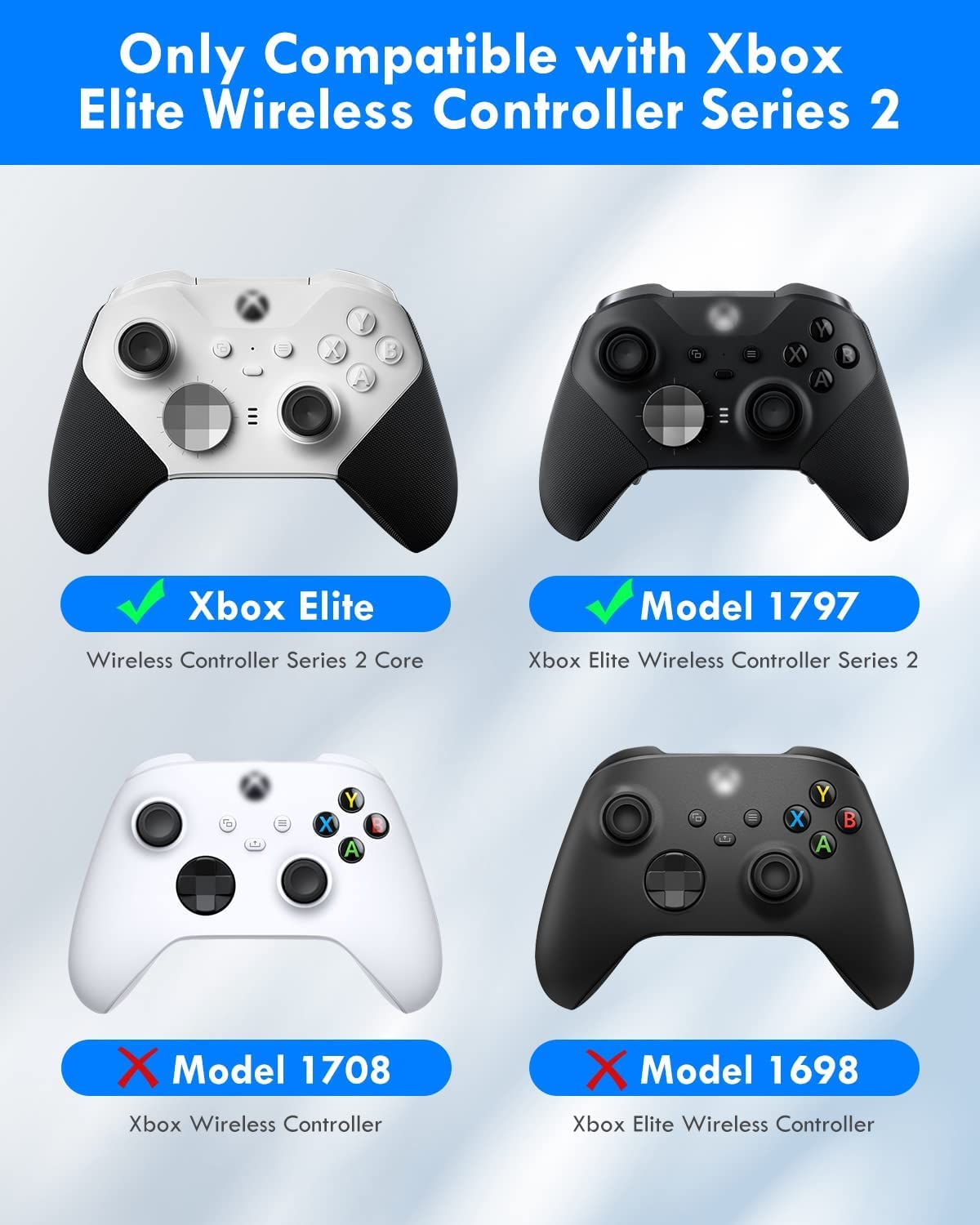 Xbox Elite Series 2 Controller Accessories Kit - 13-in-1 Complete Component Pack with 4 Thumbsticks, 4 Paddles, D-Pad & Charging Dock - Perfect for Competitive Gaming & Professional Esports Players