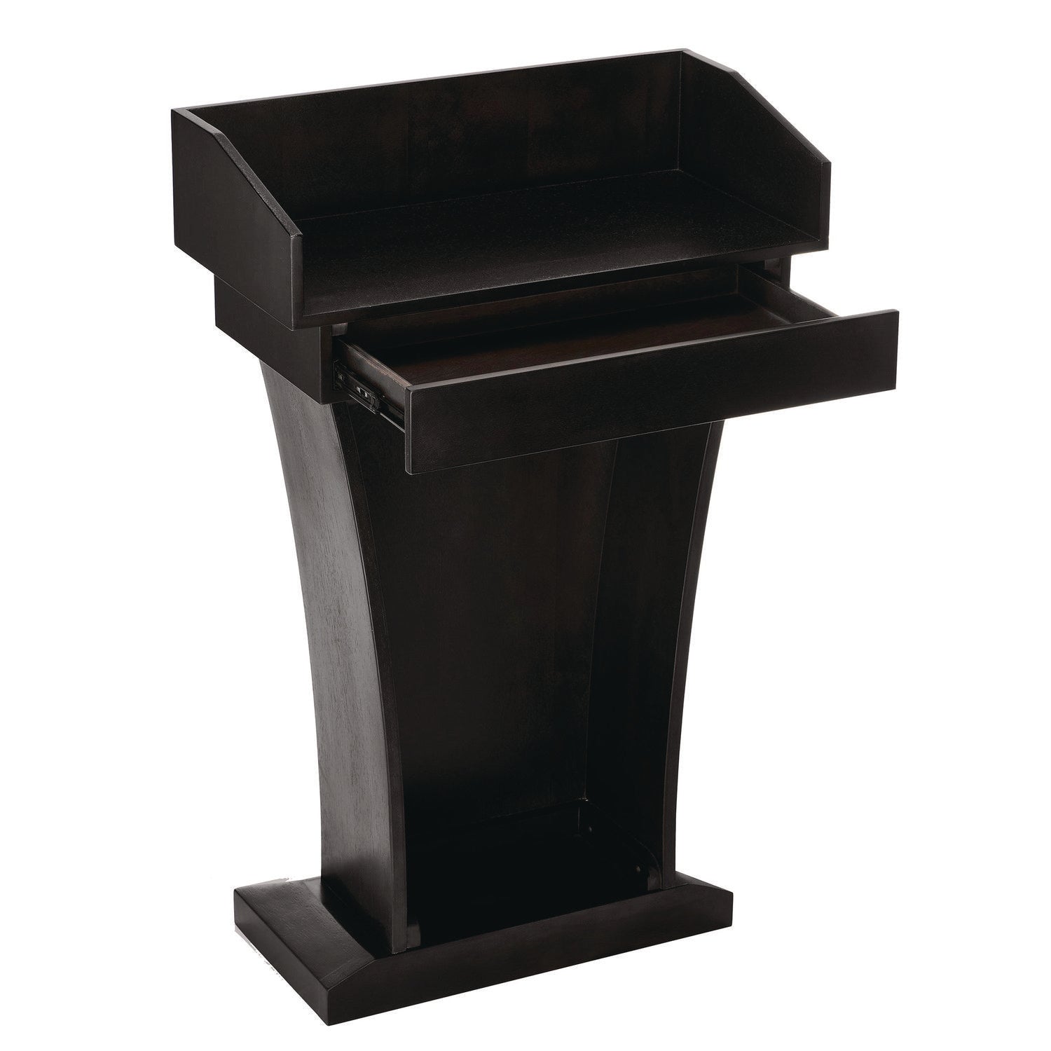 AdirOffice Wooden Standing Podium Lectern with Storage Drawer - 27.55 x 14 x 43.3 Inches, Black - Perfect for Presentations, Speeches, Church Services & Classrooms