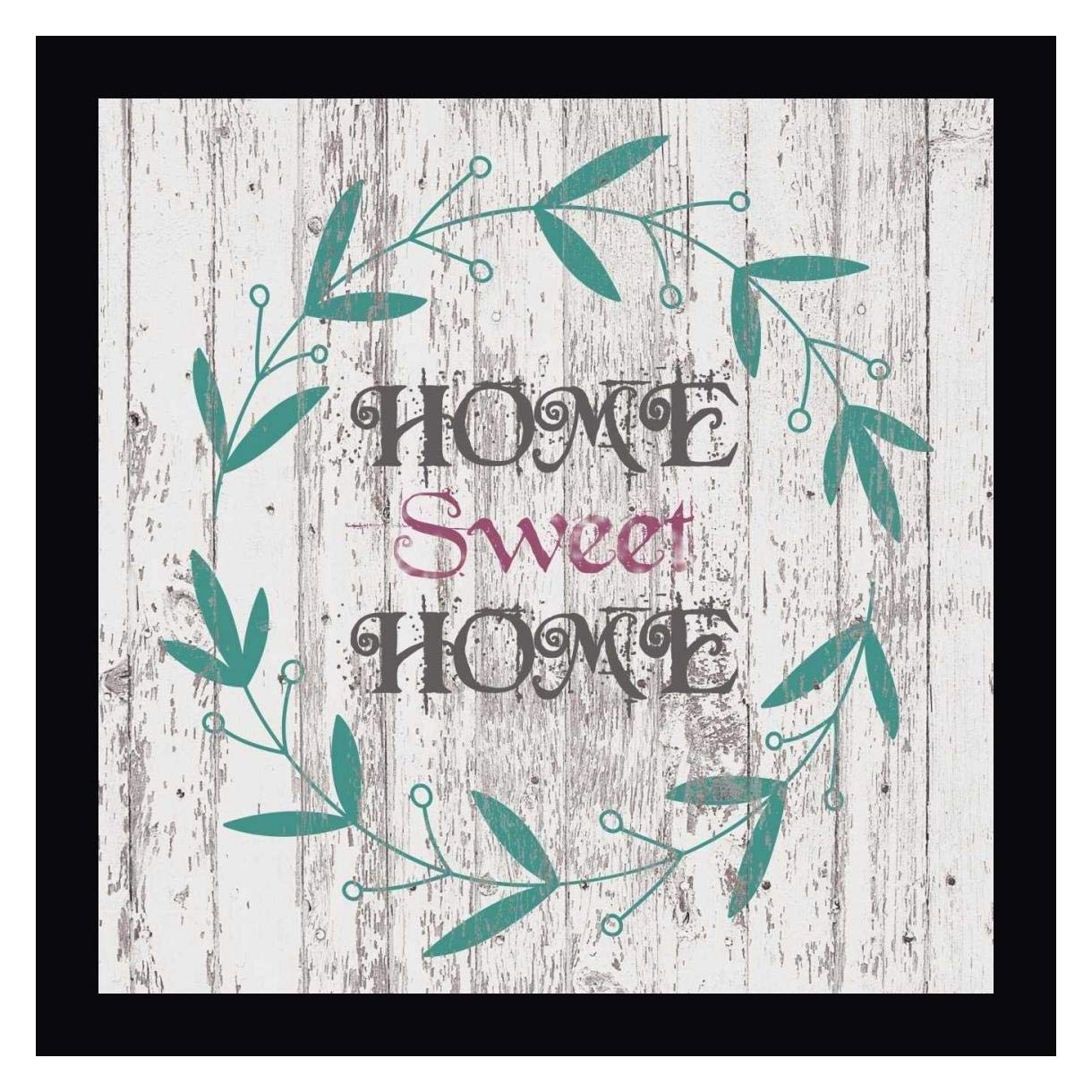 Victoria Brown Home Sweet Home 30x30 Inch Framed Canvas Wall Art Print with Black Frame - Ready to Hang - Perfect for Living Room, Bedroom & Home Decor