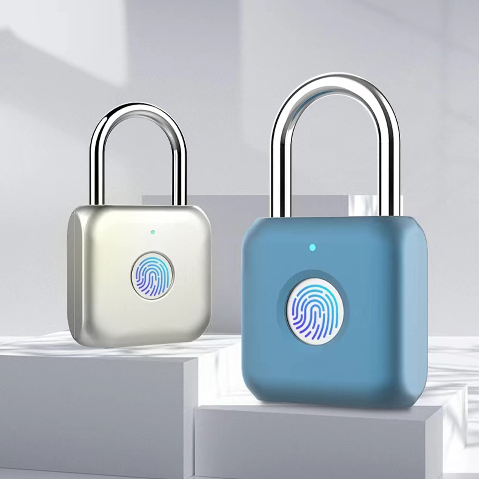 Fingerprint Padlock - Smart Keyless Biometric Lock with USB Rechargeable & Waterproof Design - Secure Metal Thumbprint Lock for Lockers, Backpacks, Suitcases - Ideal for Travel, Gym, School & Office Security