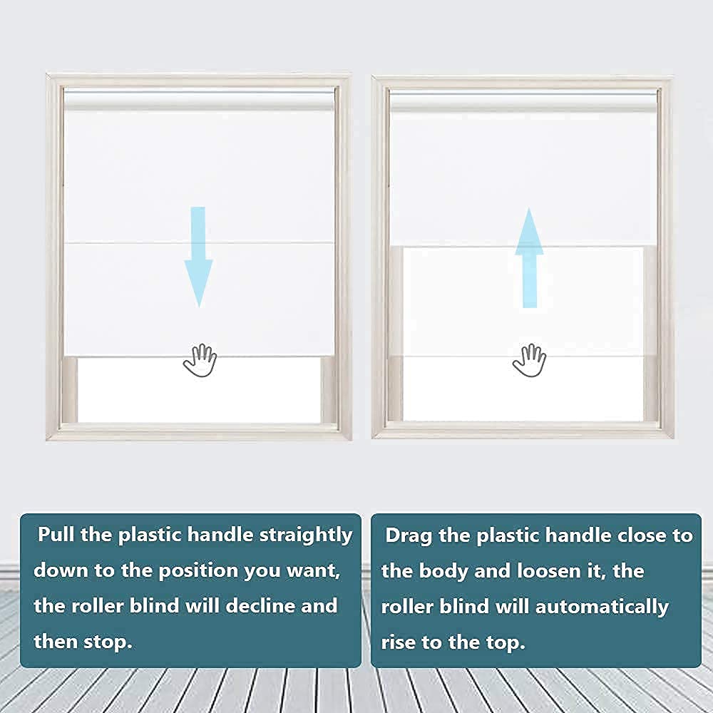 **Persilux 100% Blackout Roller Shades - Cordless Window Blinds for Thermal Insulation - Inside/Outside Mount - Perfect for Living Room, Bedroom & Home Office (24