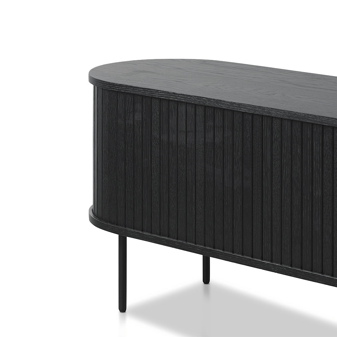 2M TV Stand Entertainment Unit - Full Black Modern TV Console for Living Room, Bedroom & Home Theater