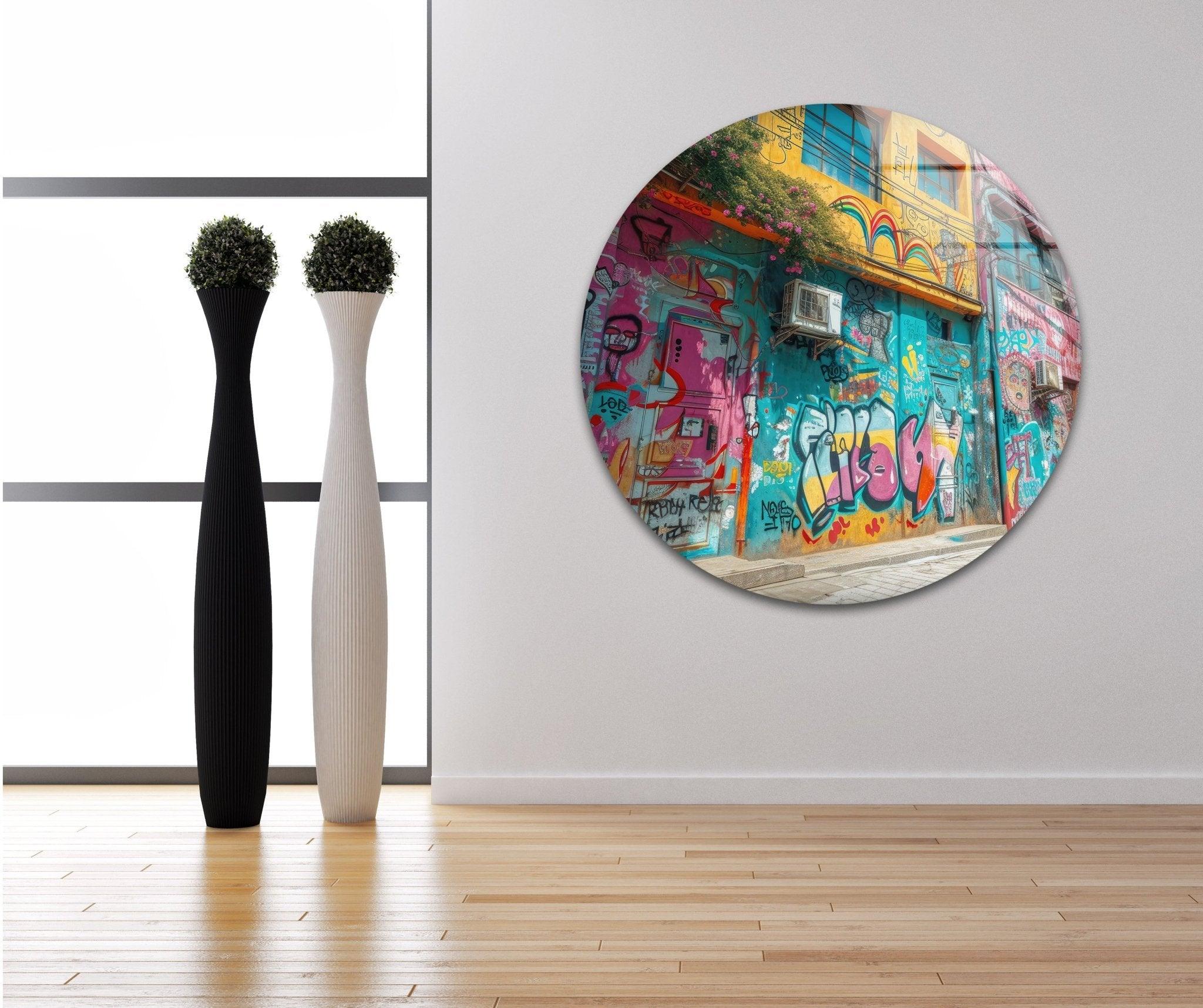 Banksy Graffiti Glass Wall Art - Modern Urban Street Art Decor for Living Room, Bedroom & Office - Unique Gift for Art Lovers