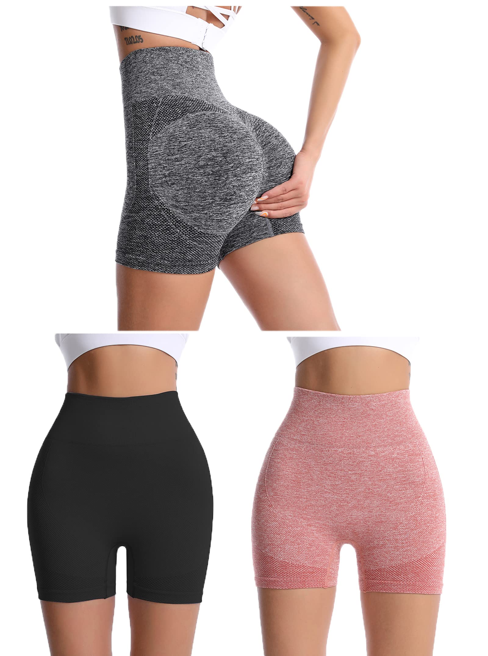 BemorRun Women's High Waisted Booty Lifting Workout Shorts - Tummy Control Scrunch Yoga Gym Athletic Shorts for Running, Fitness & Lounge Wear