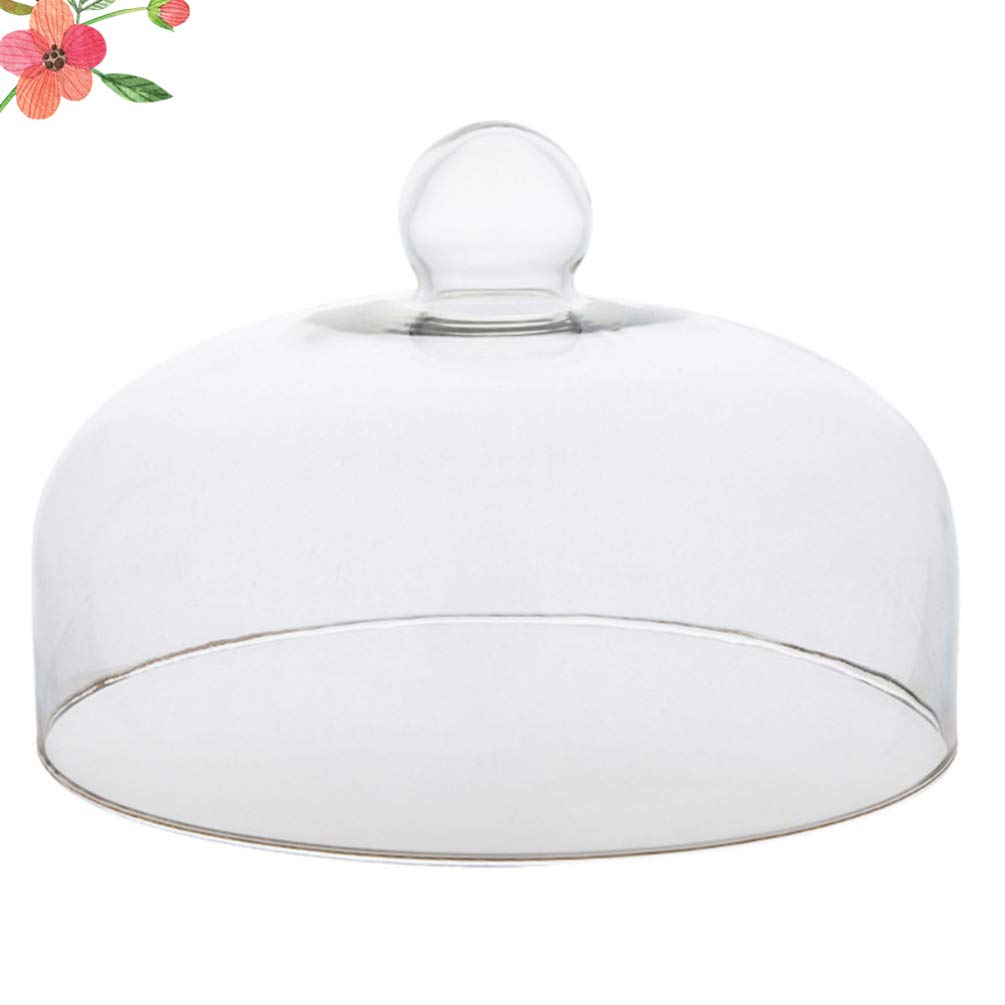Cabilock 10-Inch Clear Glass Cake Dome with Lid - Round Cake Cover for Baking, Dessert Display, and Food Protection - Perfect for Home Kitchen, Party Serving, and Bakery Showcase