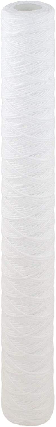 SpiroPure SP-CW1-20 20x2.5 1 Micron String-Wound Polypropylene Sediment Water Filter Cartridge (Case of 20) - Perfect for Well Water Filtration, RV & Home Water Purification Systems