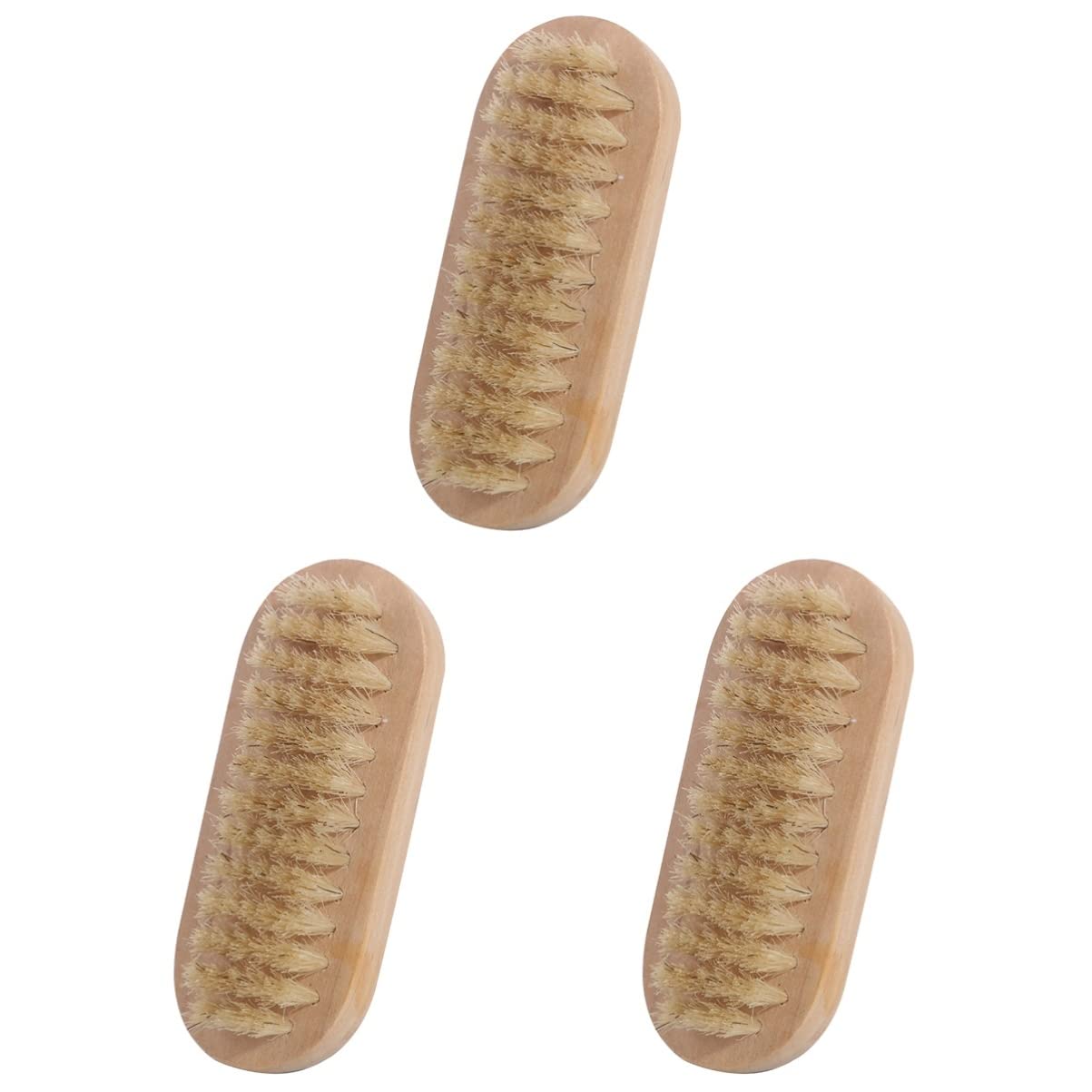 Healifty 3 Pack Wooden Nail Cleaning Brush Set - Gentle Fingernail & Facial Scrub Brush for Sink & Nail Hygiene | Perfect for Manicure, Pedicure & Home Cleaning