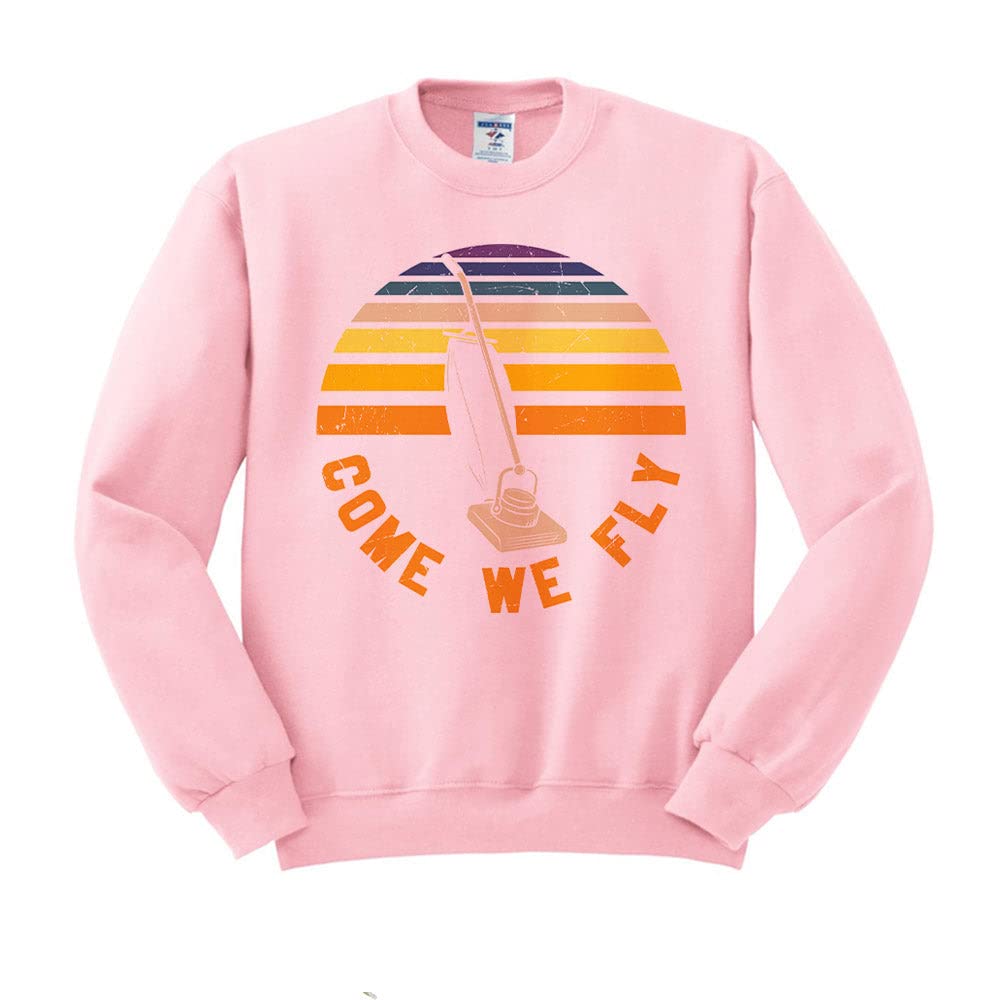 Funny Halloween Witch Sweatshirt - Unisex Come We Fly Design - Comfortable & Spooky Apparel for Costume Parties & Trick-or-Treating