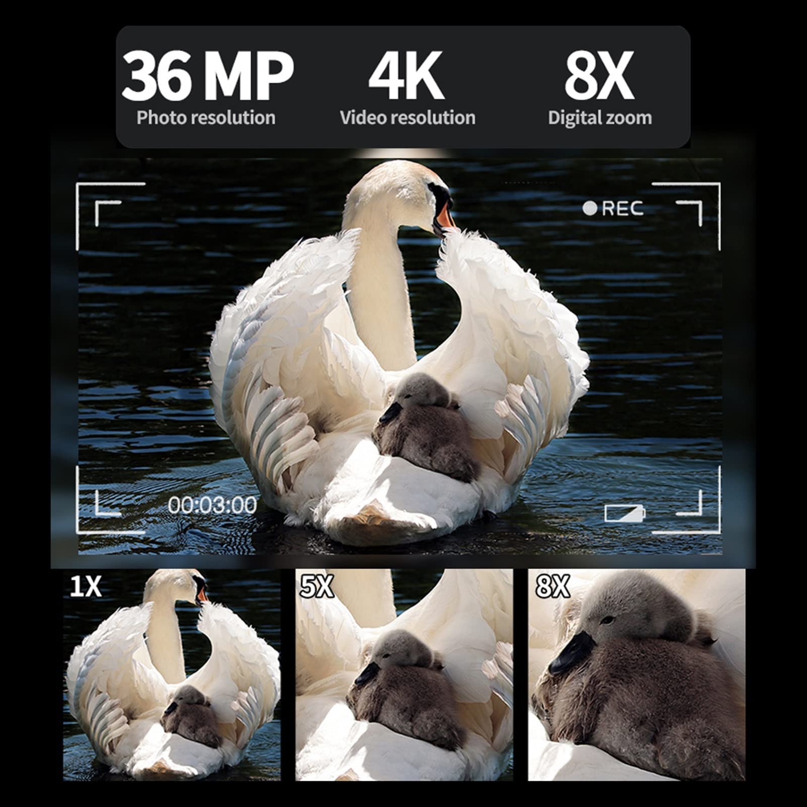 FDTMGW 36MP 4K Digital Infrared Night Vision Binoculars with 3.2
