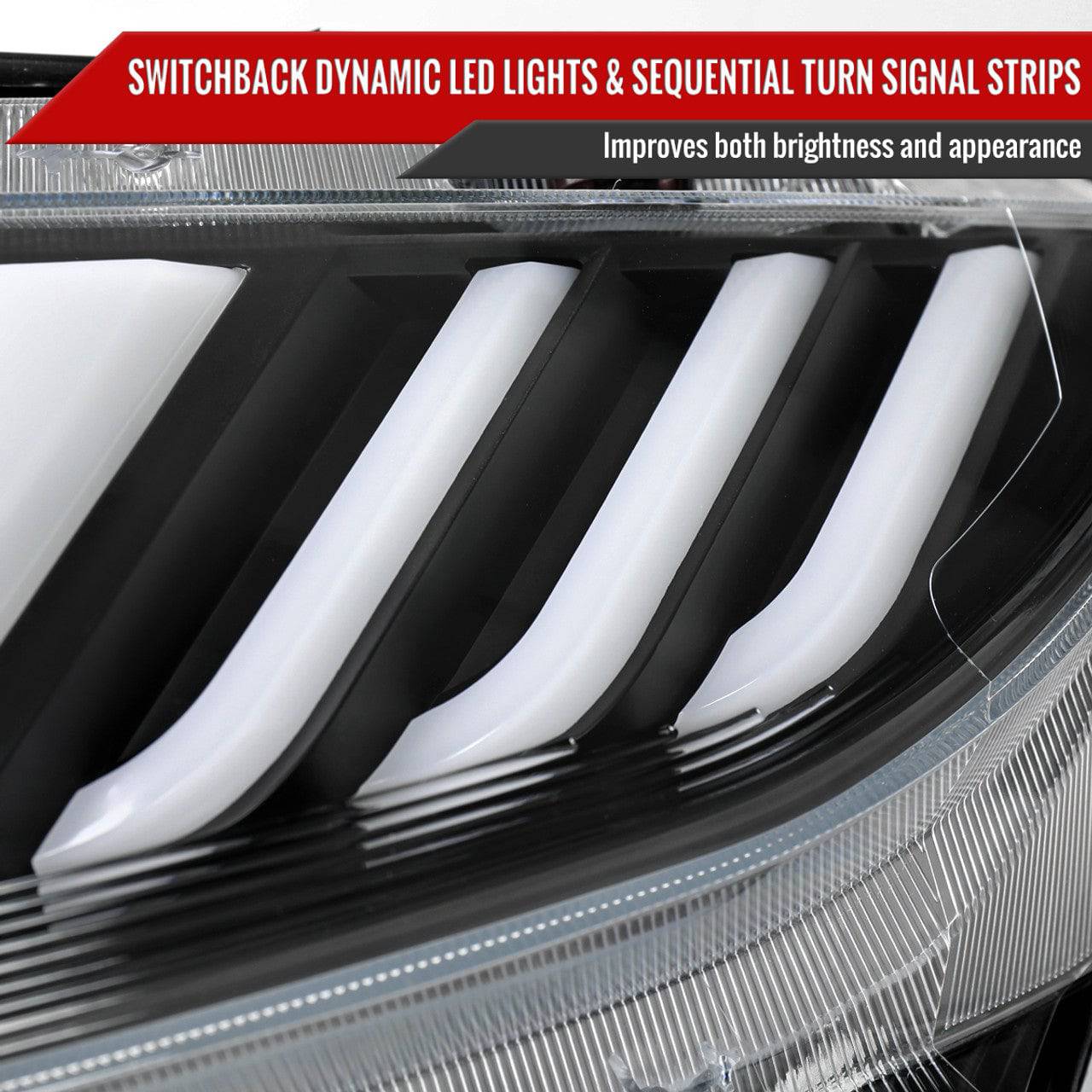 2016-2021 Honda Civic LED Projector Headlights with Switchback Sequential Turn Signal - Matte Black Housing & Clear Lens - Upgrade Your Night Driving Safety