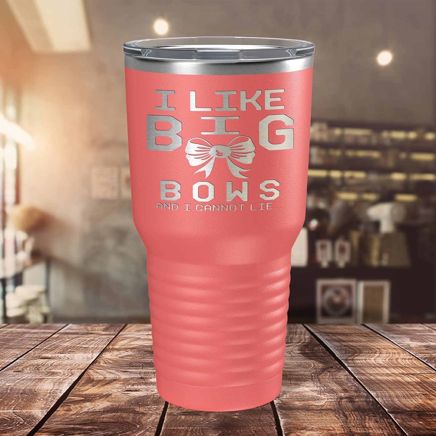 30 oz Laser Engraved Guava Cheerleading Tumbler - Insulated Stainless Steel Cup with Lid & Big Bow Design - Perfect for Sports Games, School Events & Gift Giving