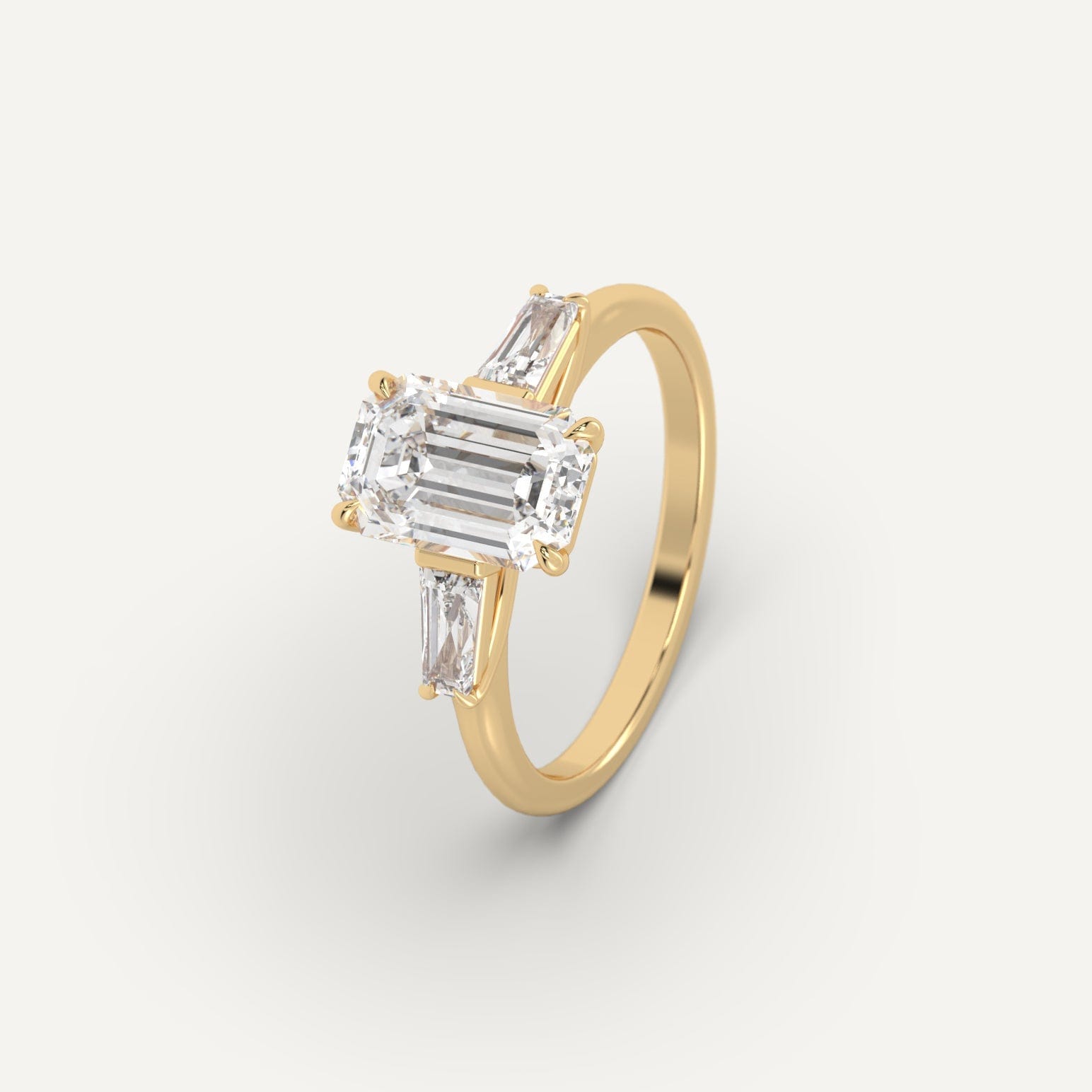 3 Carat Emerald Cut Diamond Ring – Elegant Solitaire Engagement Ring for Women, Perfect for Proposals, Weddings & Anniversaries