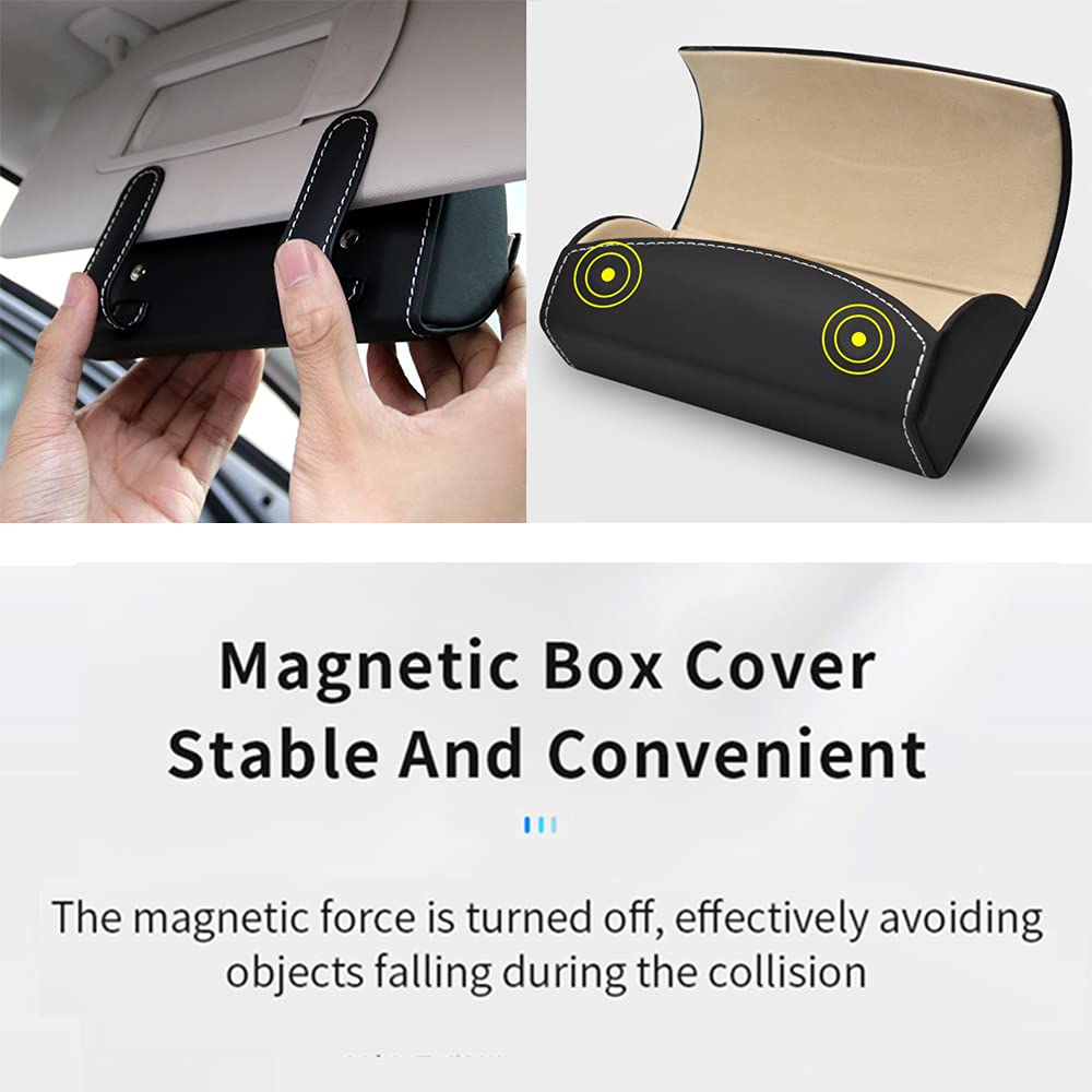 Universal Magnetic Car Sunglasses Holder - Visor Clip Glasses Case with Secure Storage Box for Auto Interior | Perfect for Driving, Travel & Outdoor Adventures