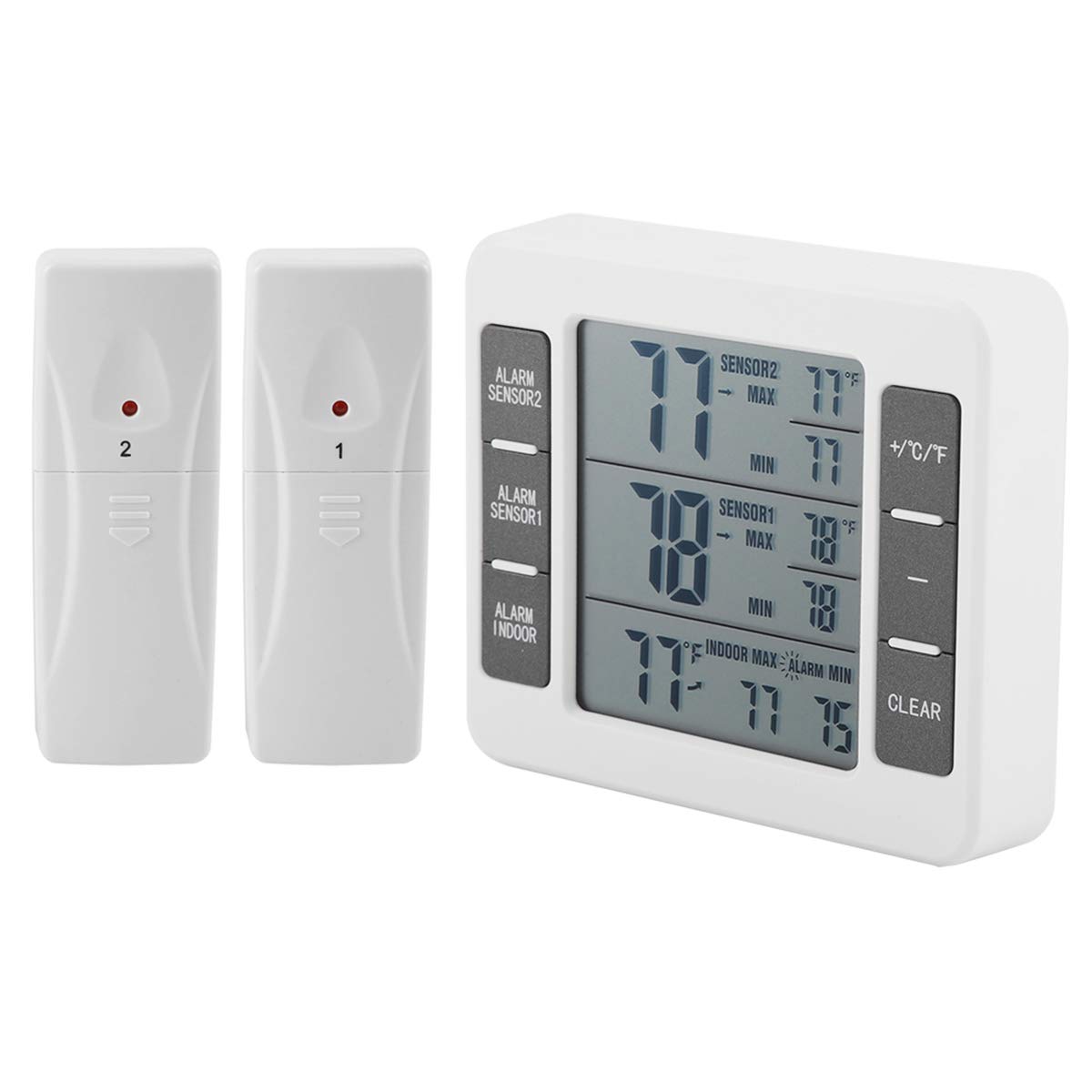 Yinuoday Digital Refrigerator Thermometer with Audible Alarm - Accurate Freezer & Fridge Temperature Monitor for Food Safety, Home Kitchen, and Commercial Use