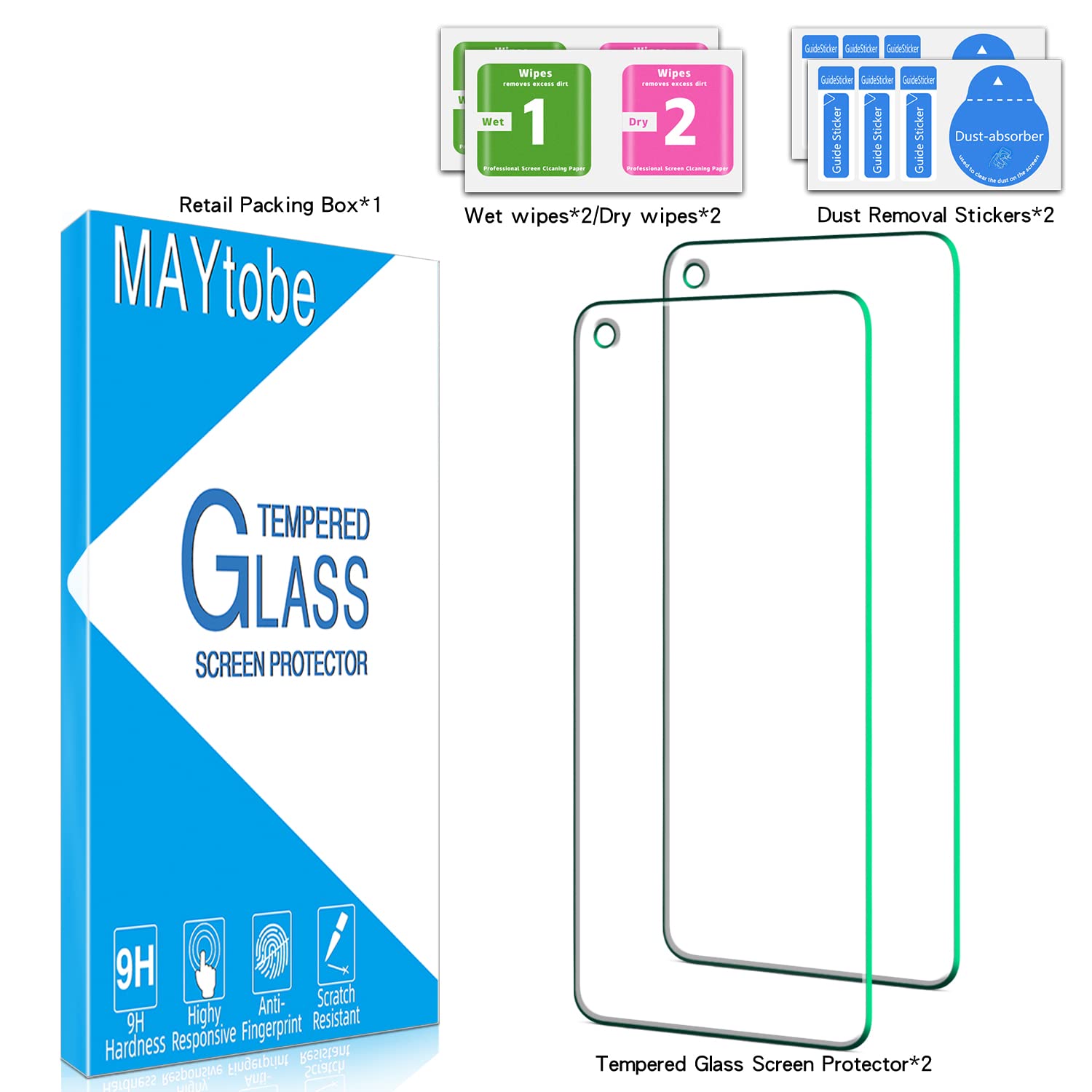 2 Pack Tempered Glass Screen Protector for Google Pixel 5 - Anti-Scratch, Bubble-Free for Daily Protection
