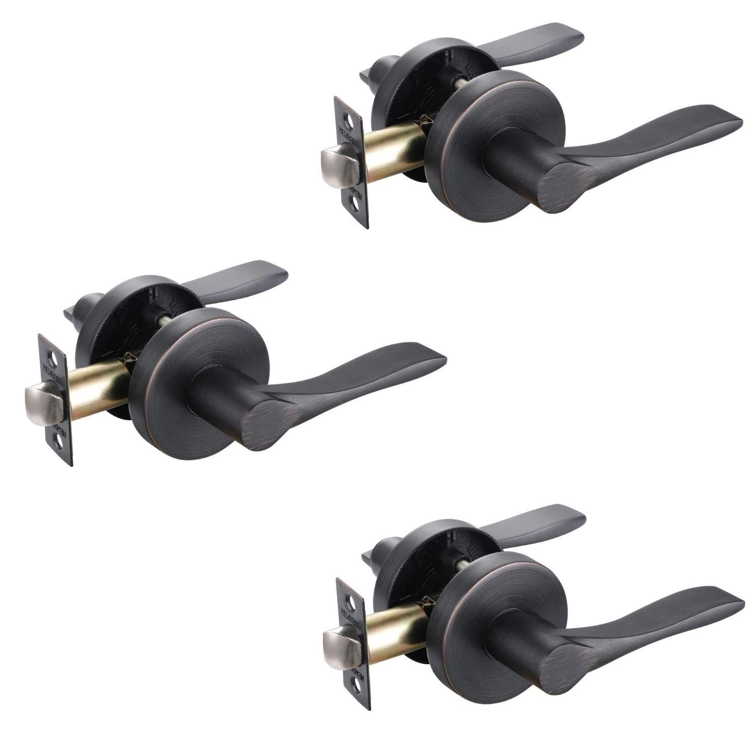 Heavy Duty Bronze Door Lever - 3 Pack for Hall & Closet