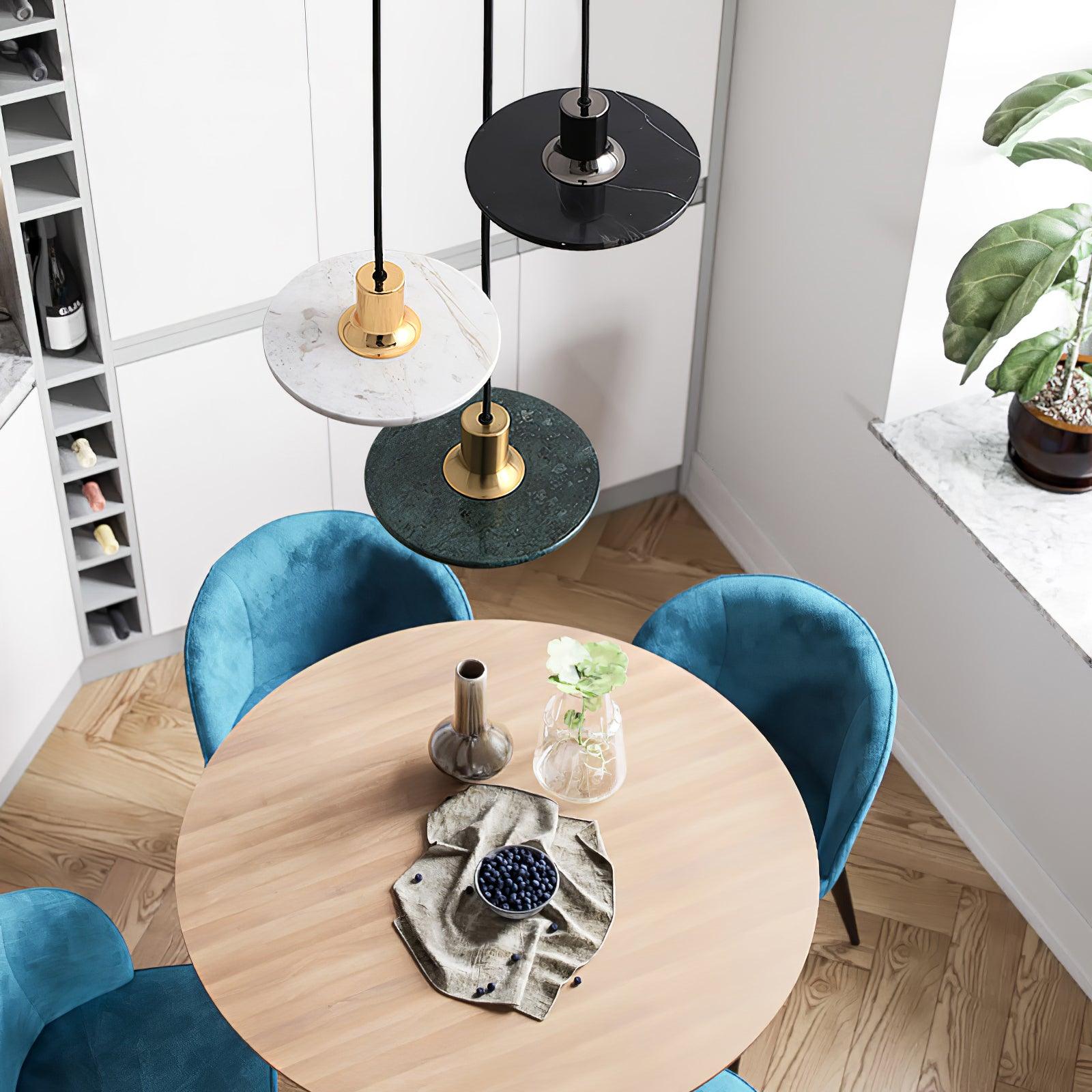 Modern Double Circle Pendant Light Fixture - Industrial Style Ceiling Lamp for Dining Room, Kitchen, Living Room & Bedroom