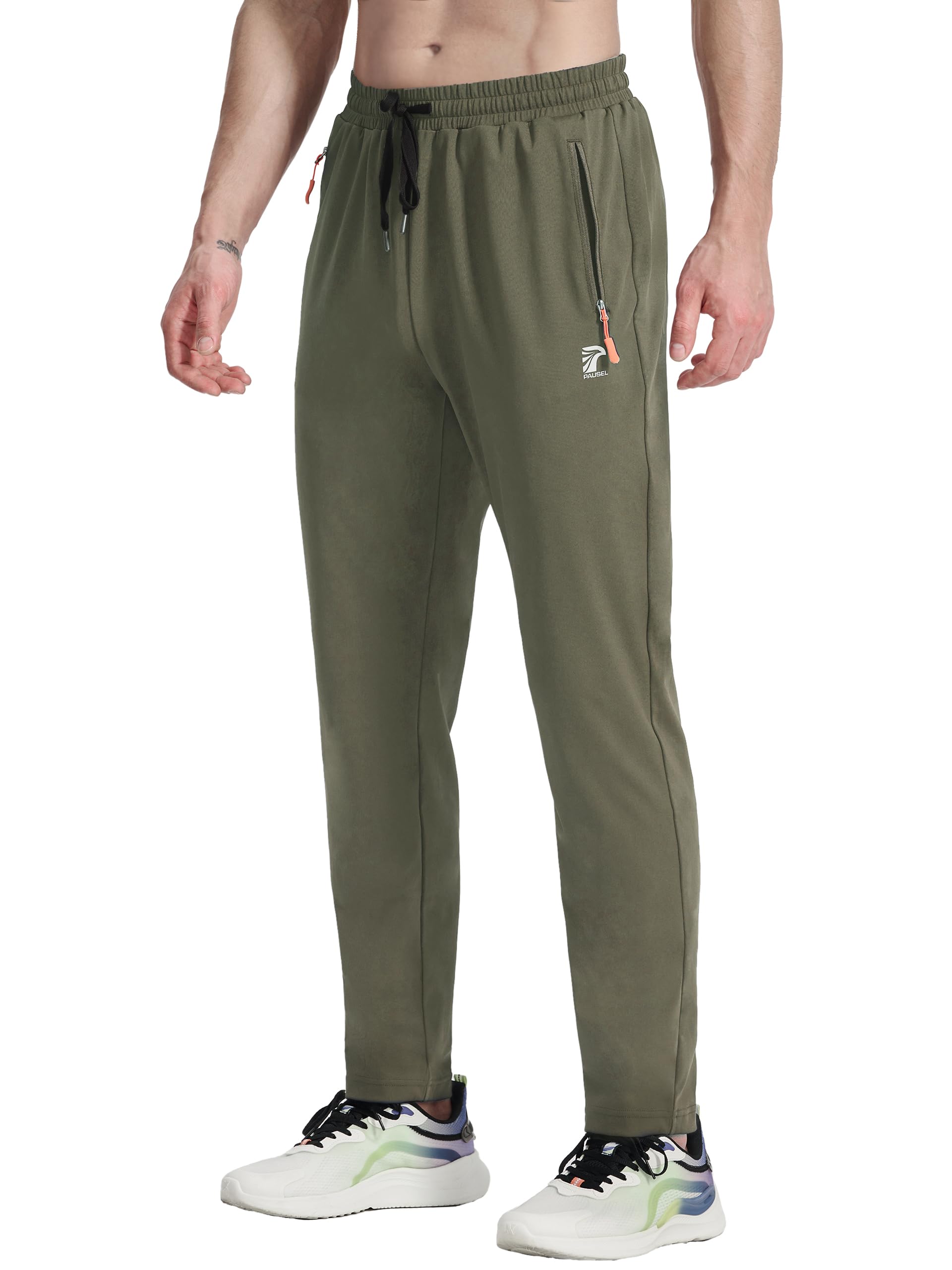 Men's Athletic Joggers with Zipper Pockets - Stretch Running Sweatpants for Workout, Gym, Golf & Casual Wear | Breathable Comfort for Sports & Everyday Use