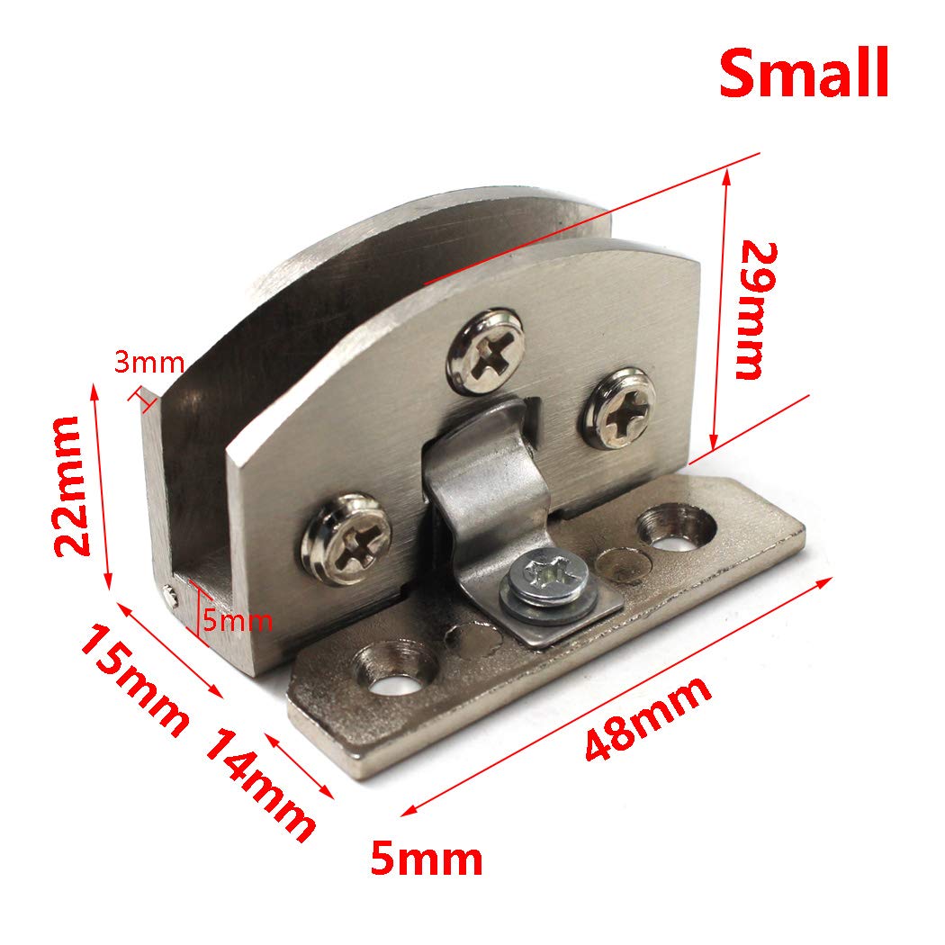Glass Cabinet Door Hinges - Wall Mounted Shower Door Hinges for 5-8mm Glass - Heavy Duty Glass Clamps (Pack of 4) - Perfect for Bathroom, Kitchen & Office Glass Door Installation