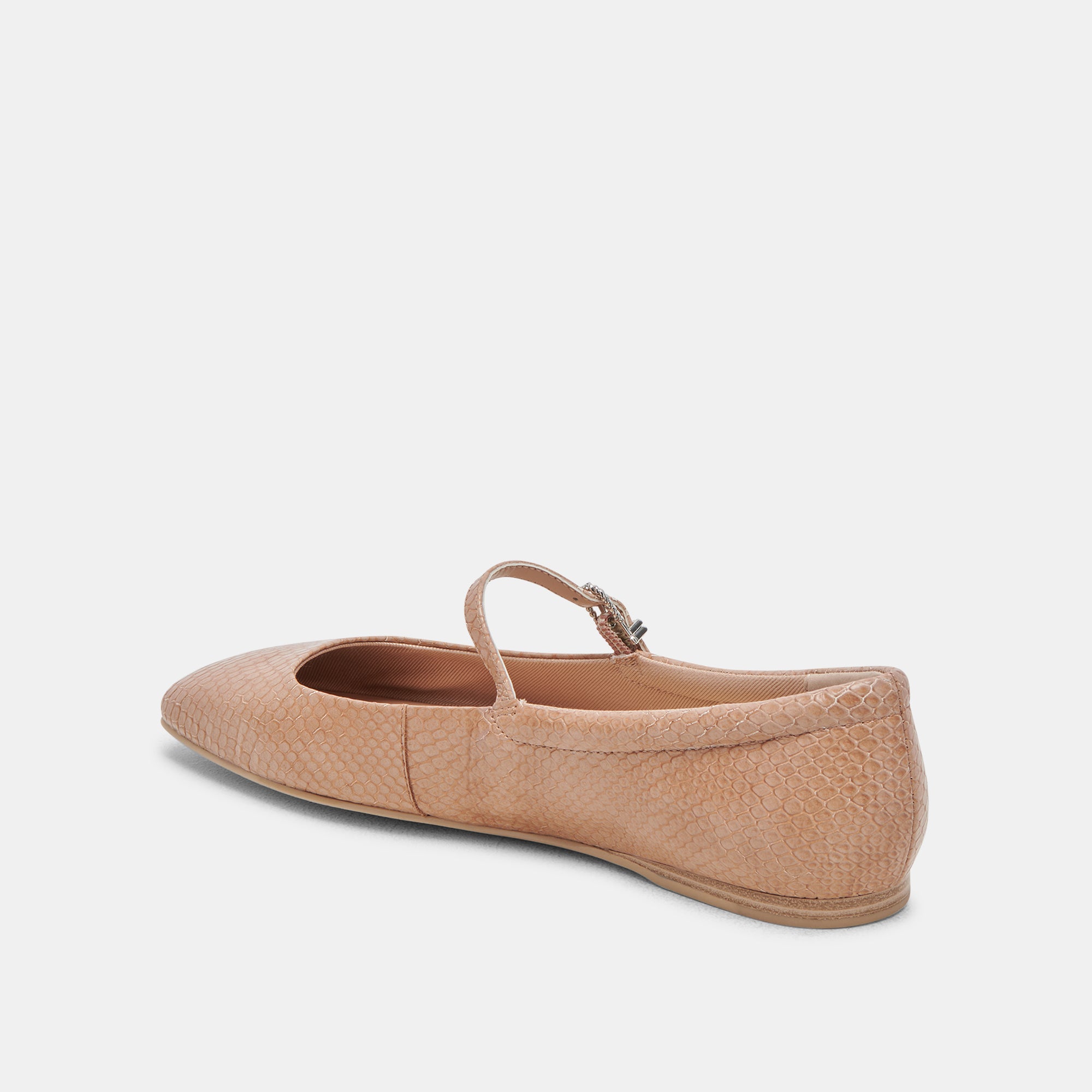 REYES Women's Ballet Flats - Toffee Snake Embossed Leather Loafers for Comfort & Style | Perfect for Office, Casual Wear & Travel