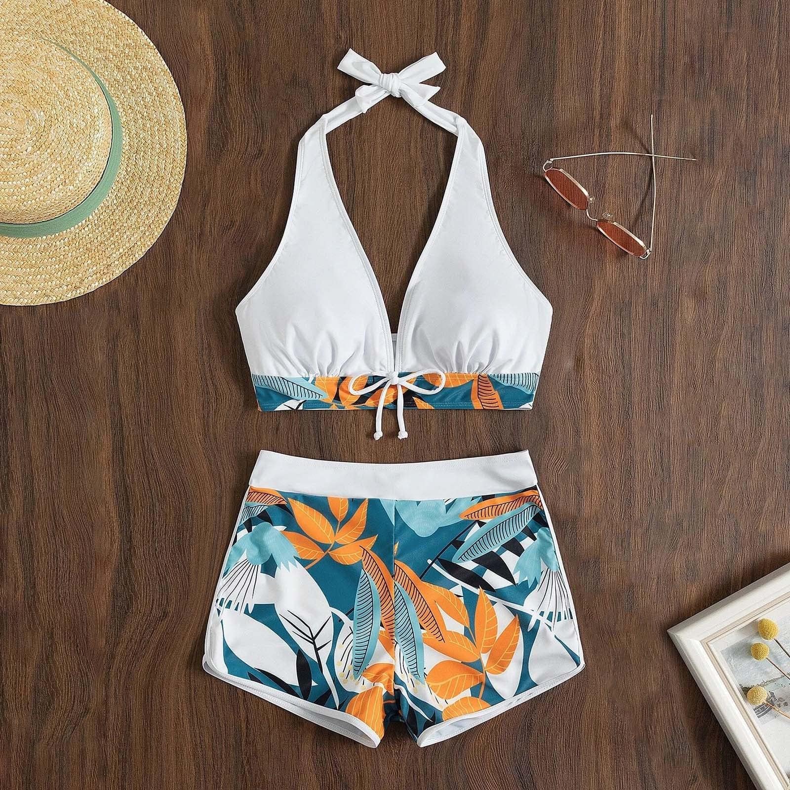 Women's High Waist Bikini Set - Sexy Cross Sling 2 Piece Swimsuit with Split Design | Perfect for Beach Vacations, Pool Parties & Summer Getaways