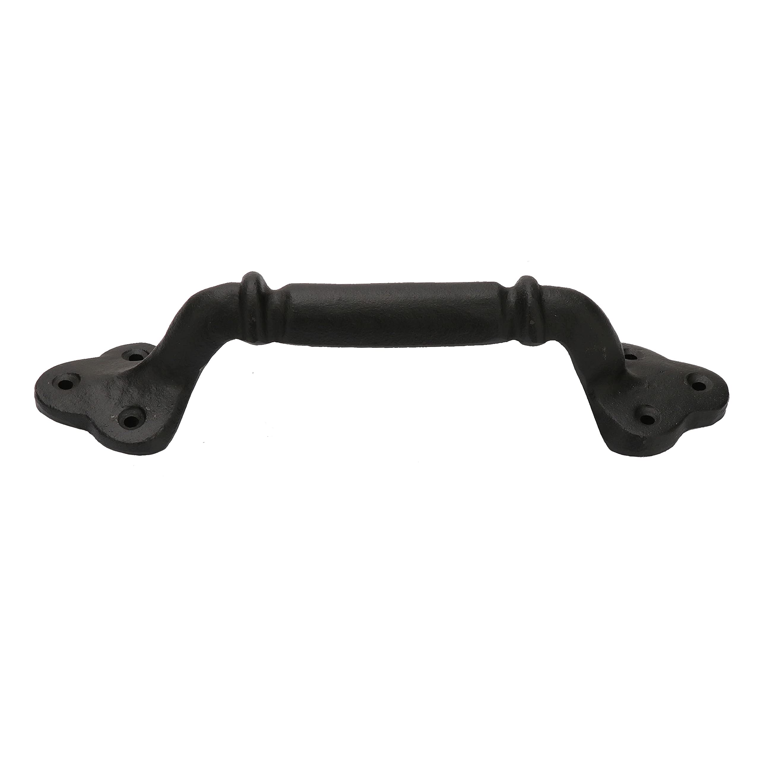 Heavy Duty Industrial Pipe Style Cast Iron Handle - 22.5cm (8.86 Inch) Black Metal Cabinet Pull for Vintage Furniture, Barn Doors & DIY Projects
