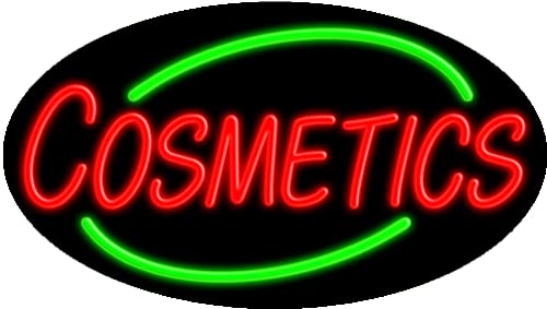 Vintage Neon Cosmetics Sign #14439 - Handmade Glass LED Light for Salon, Spa & Home Decor - Made in USA | Perfect for Makeup Studios, Beauty Shops & Retro Room Aesthetics