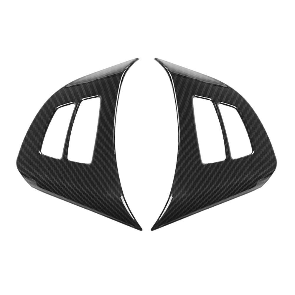Carbon Fiber Steering Wheel Button Frame Cover Trim for BMW X5 E70 (2008-2013) - 2PCS Set - Upgrade Interior Styling for Enhanced Driving Experience