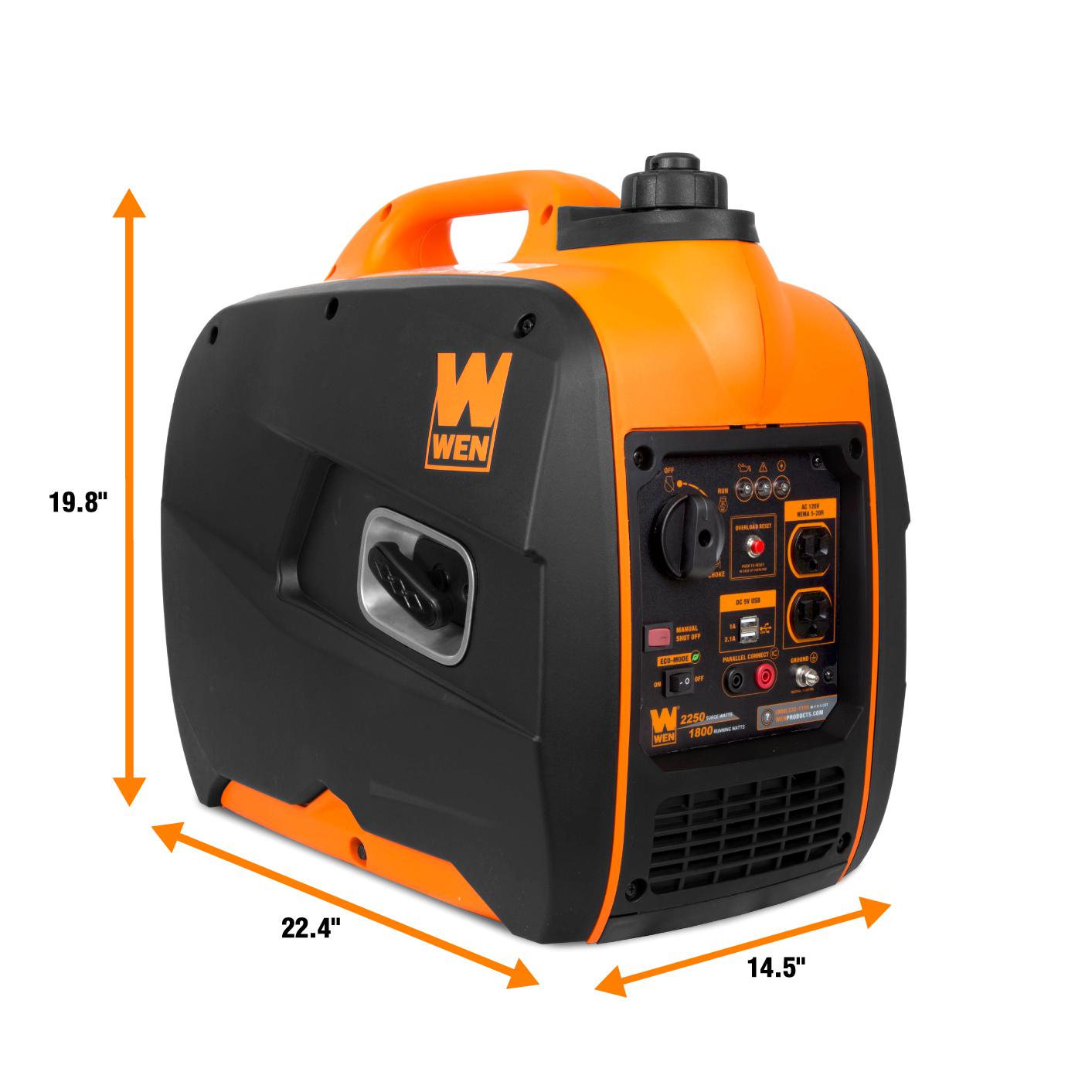 WEN R56225i 2250W Super Quiet Portable Inverter Generator with Fuel Shut Off - Manufacturer Refurbished | Camping, RV, Emergency Power & Outdoor Activities