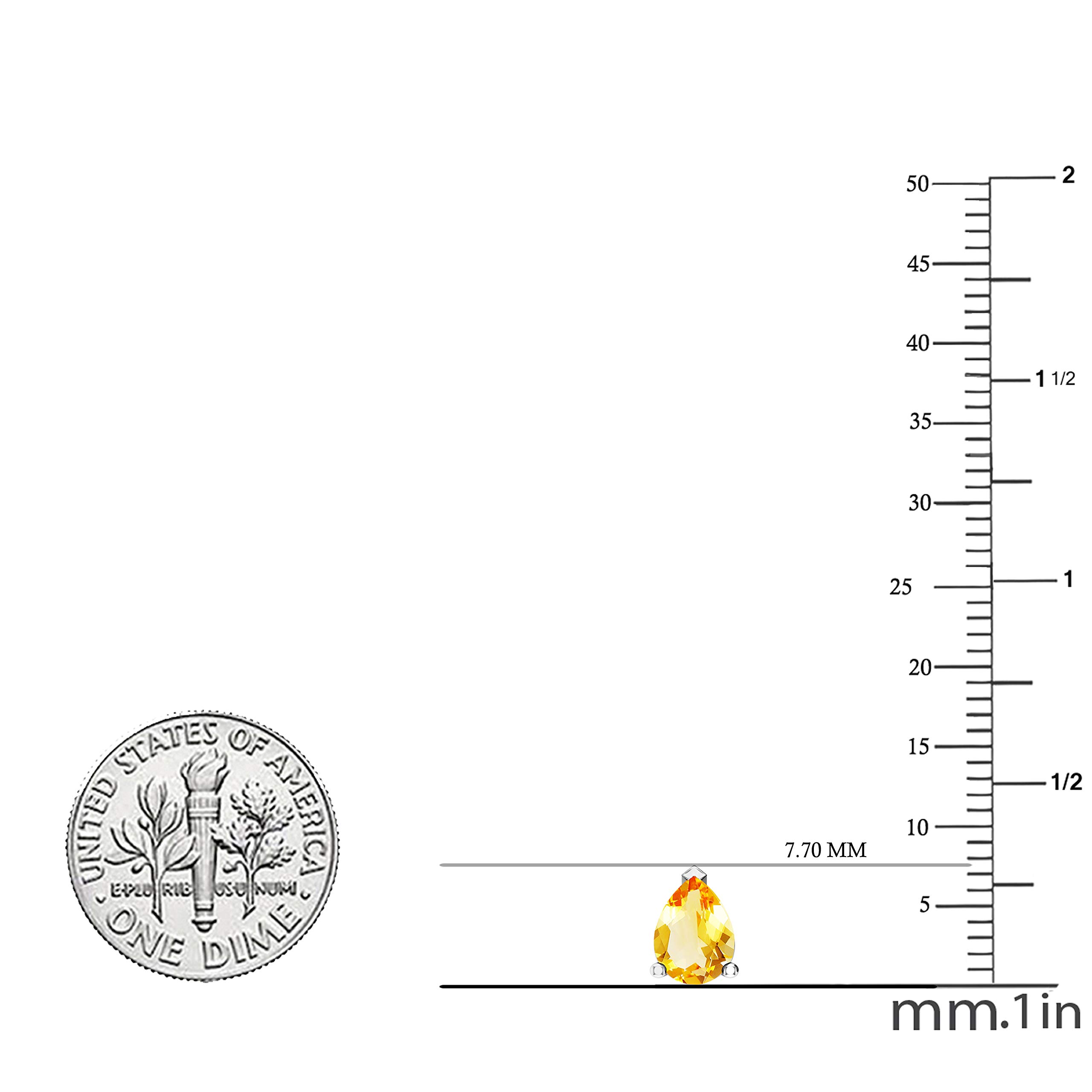 Dazzlingrock 7x5mm Pear Cut Citrine Stud Earrings for Women - Sterling Silver Solitaire Teardrop Earrings - Perfect for Everyday Wear, Office & Special Occasions